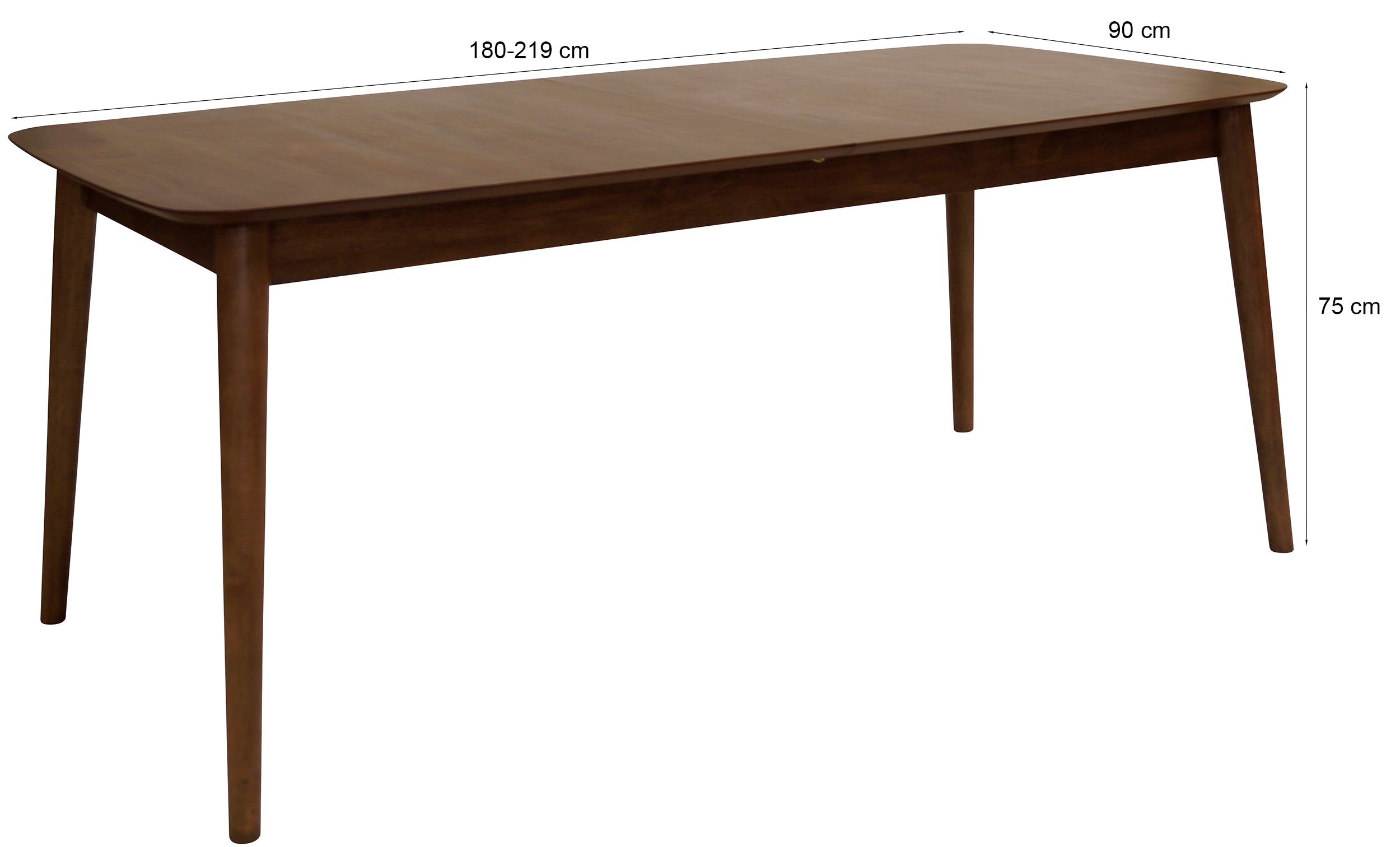 Stół rozkładany Elisma 180-219 cm orzech - wysokość 75 cm
