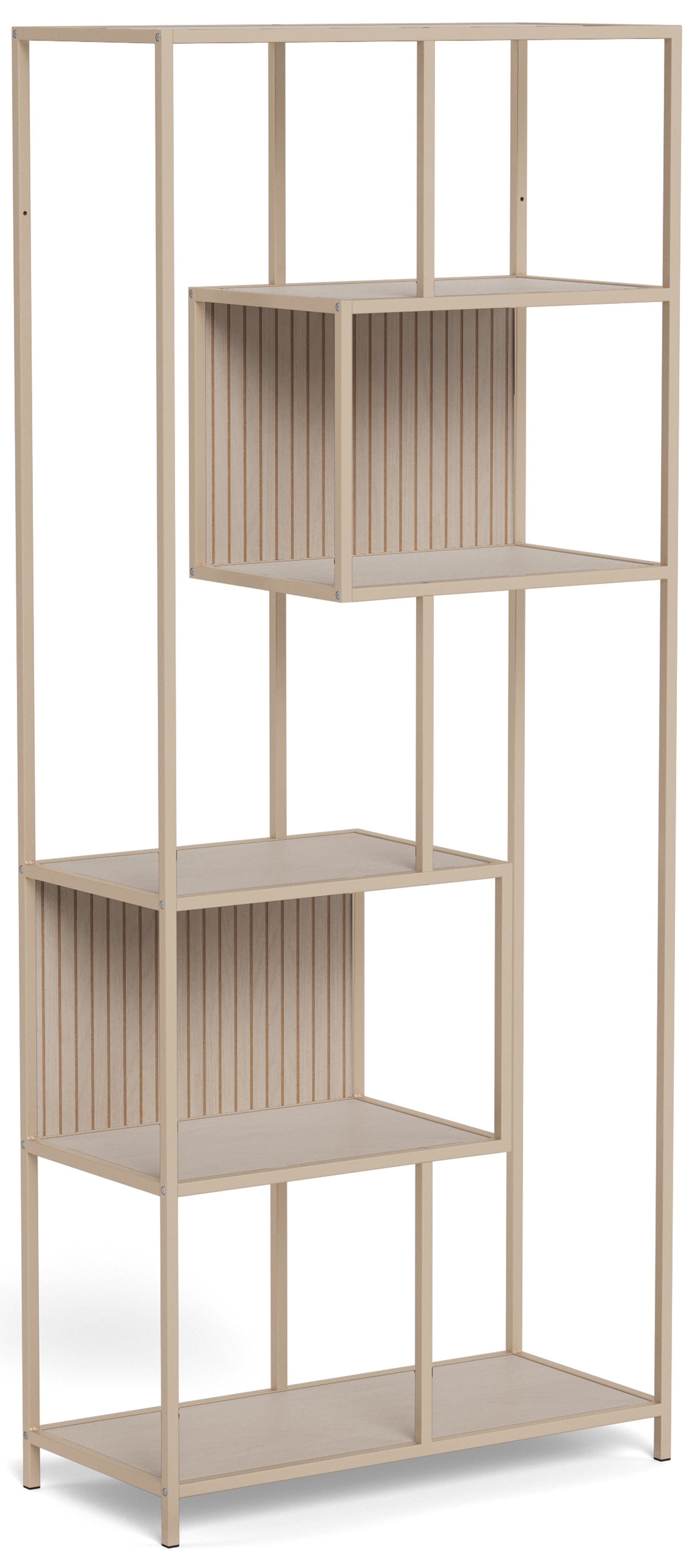 Regał Seaford 77 cm beżowy lamele