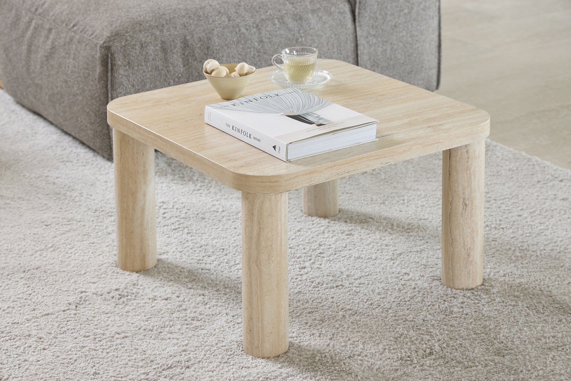 Stolik kawowy Sorisel trawertyn - materiał płyta meblowa