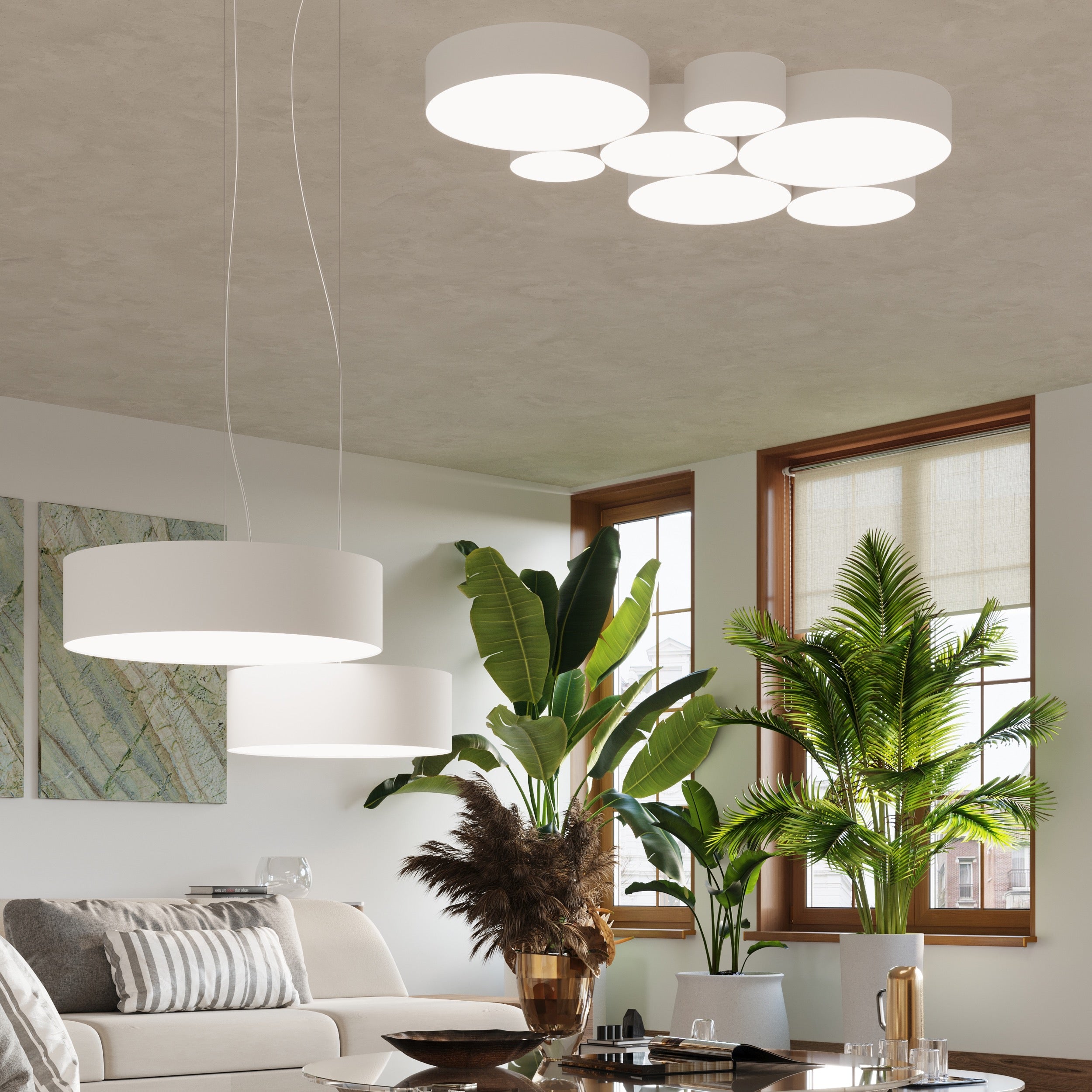 Lampa wisząca Arena 35 cm biała