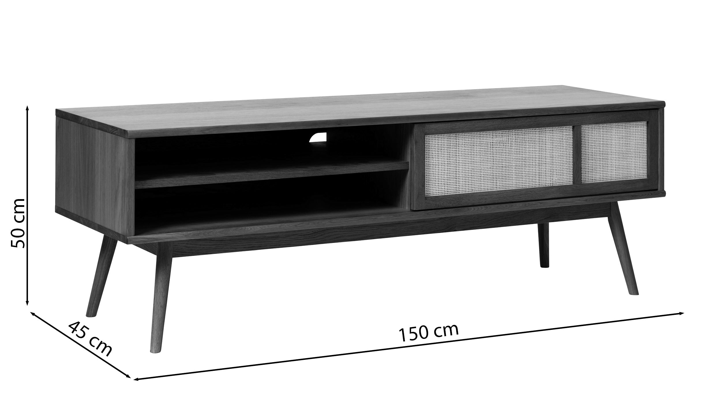 Szafka RTV Visimmy 150 cm dąb/plecionka