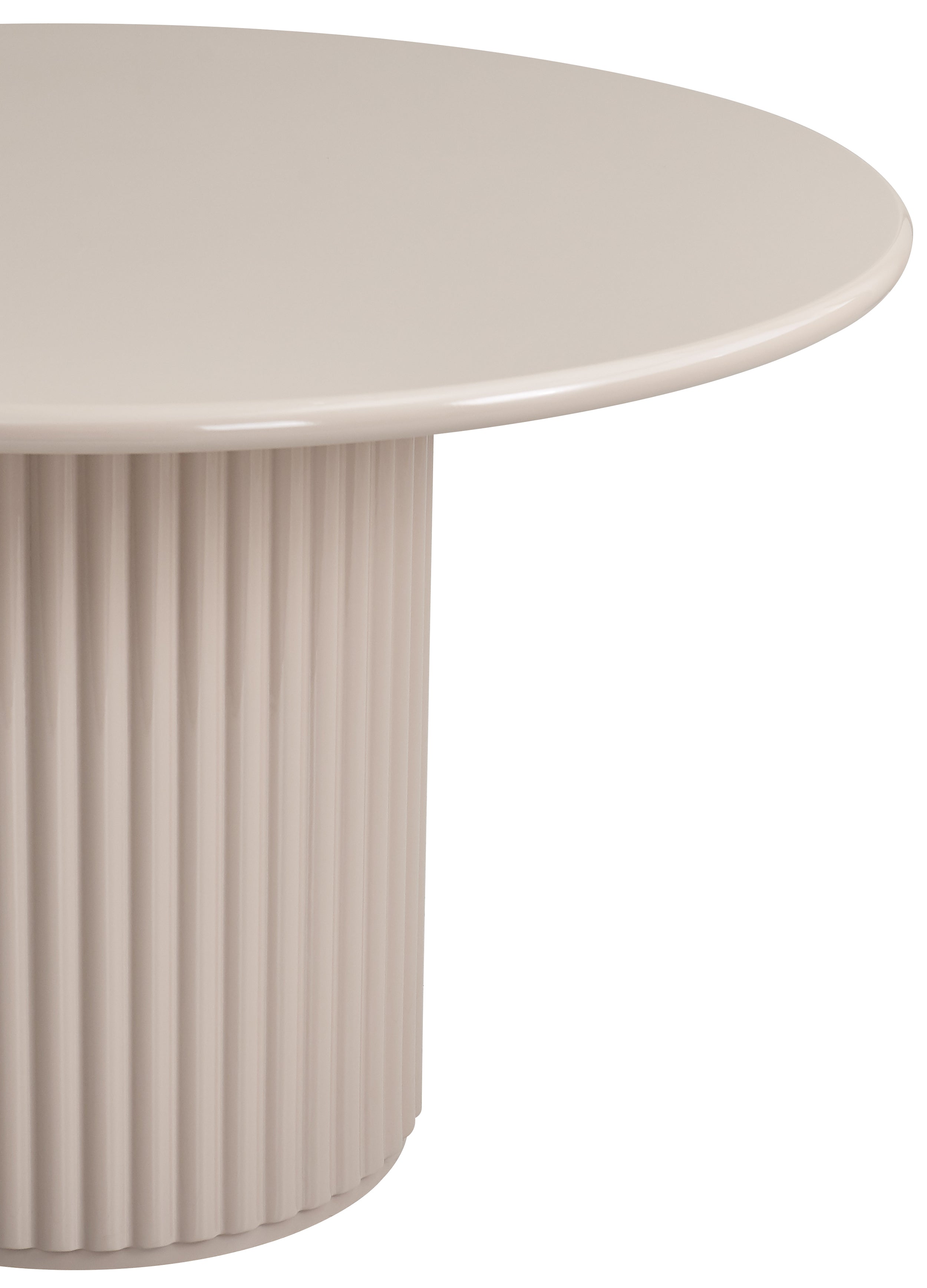 Stół okrągły do jadalni Prinise 120 cm taupe wysoki połysk