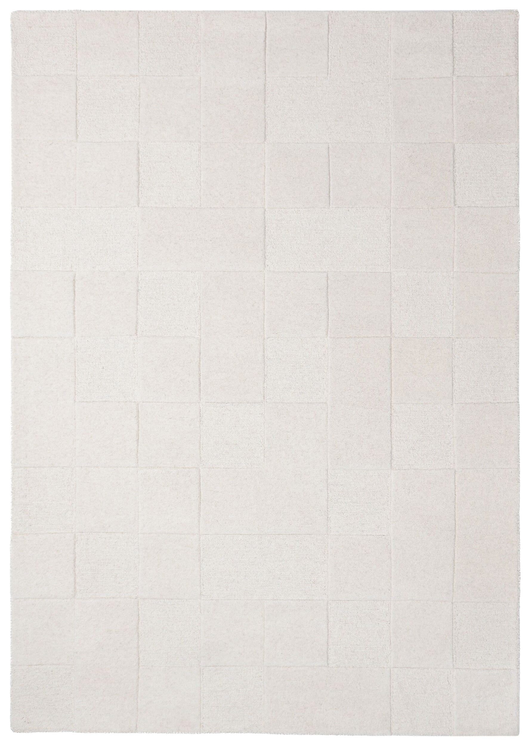 Dywan wełniany ręcznie wykonany Checkerboard 200x290 cm beżowy