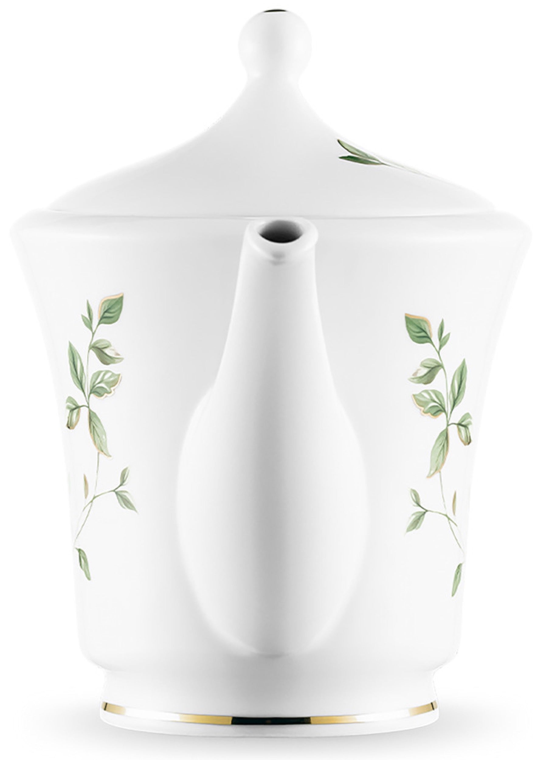 Imbryk porcelanowy Margaret 1000 ml biało-zielony