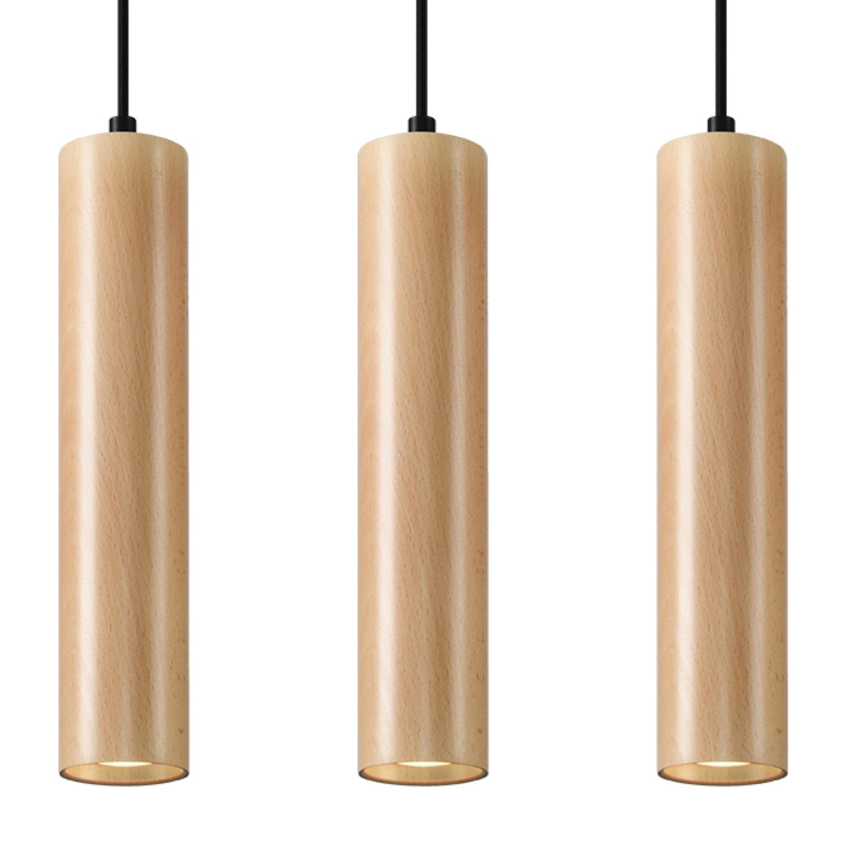 Lampa wisząca Lino 3L naturalne drewno