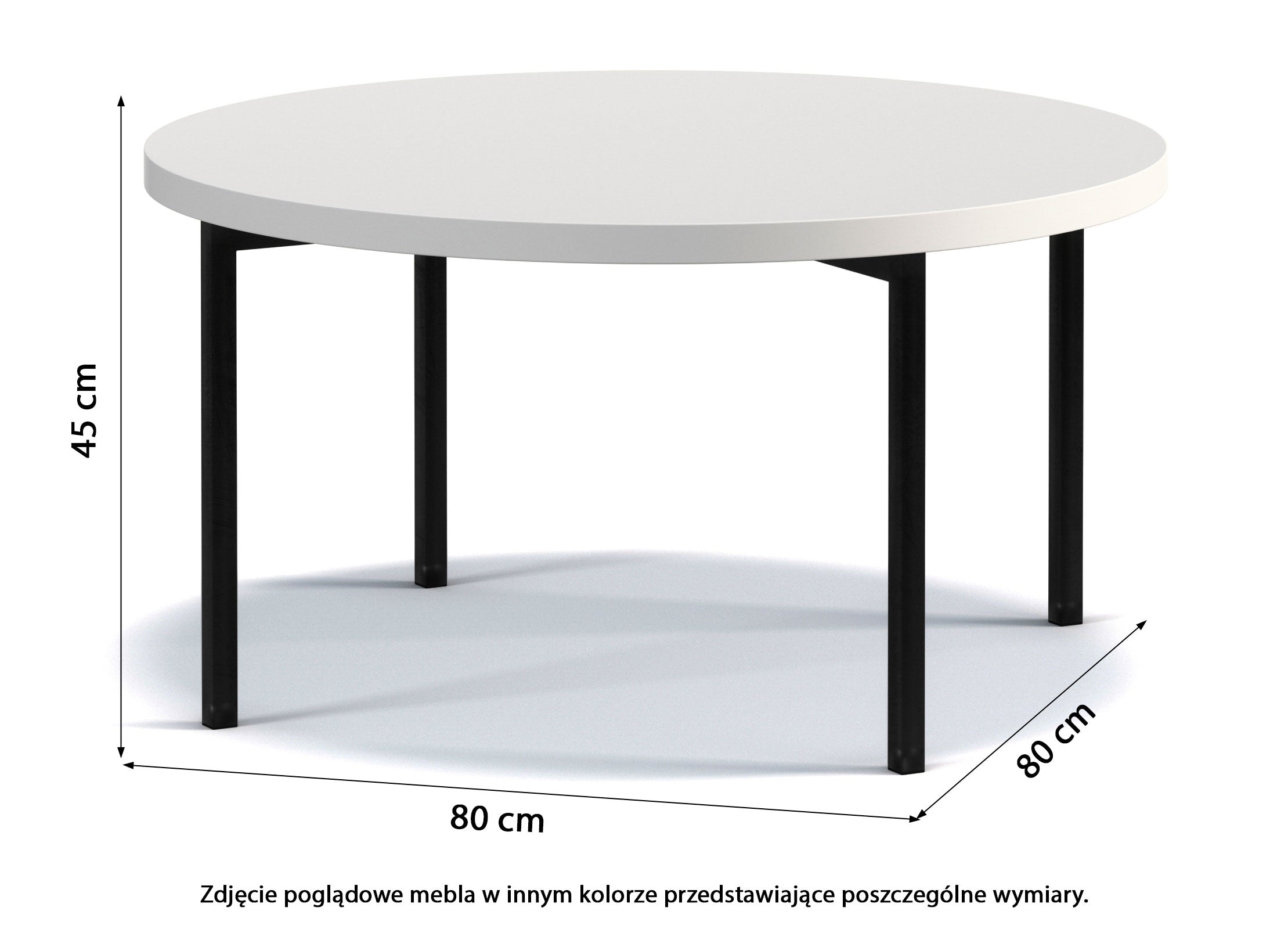 Stolik kawowy Kortala 80 cm czarny mat - materiał metal
