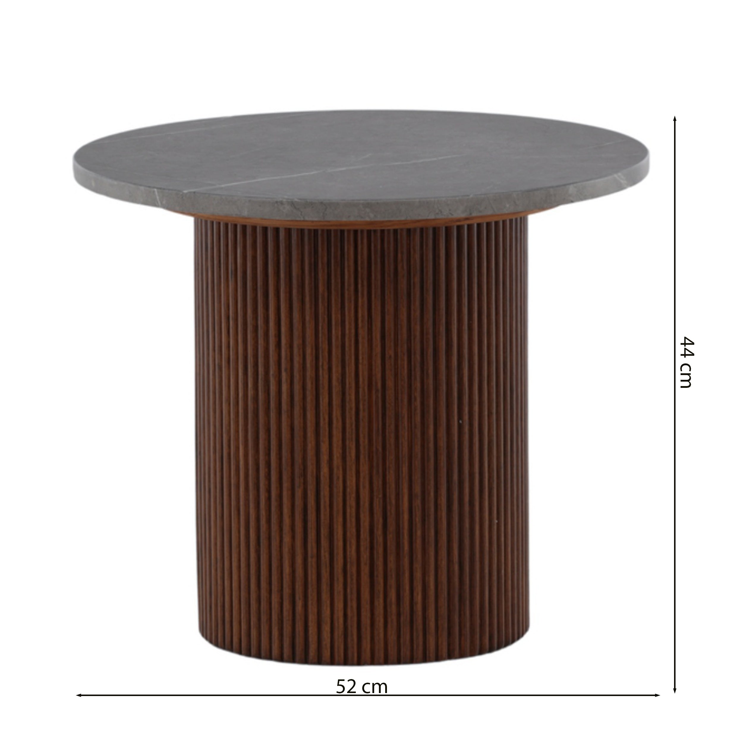 Stolik kawowy Hydrown okrągły średnica 52 cm orzech włoski/lamele