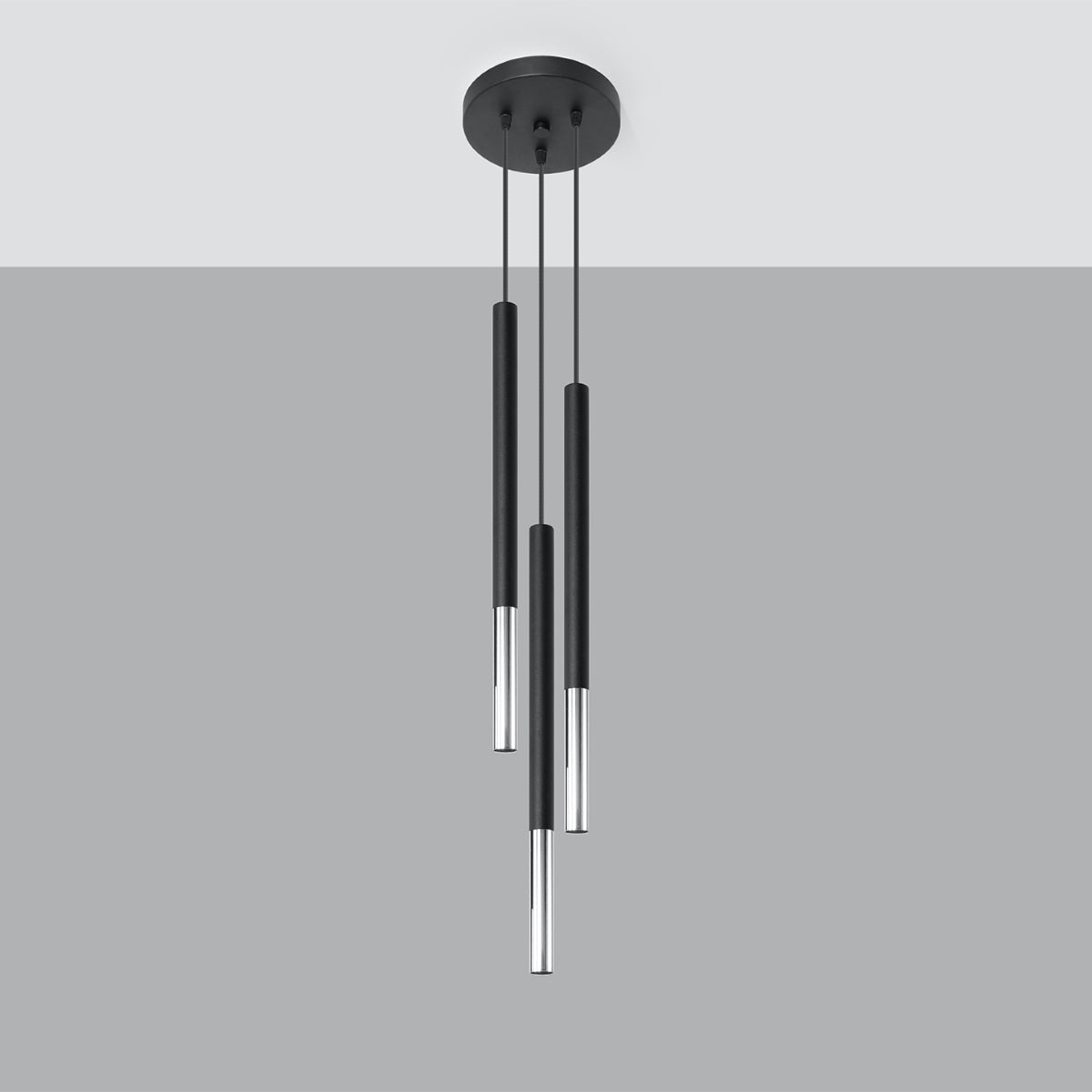 Lampa wisząca Mozaica 3P czarny/chrom