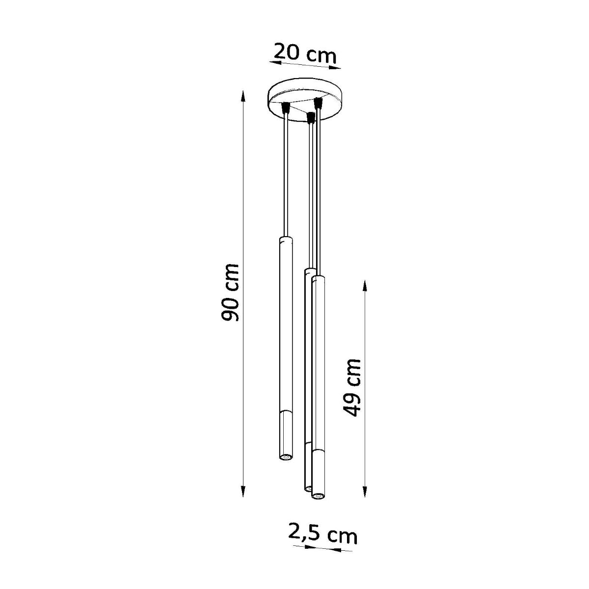 Lampa wisząca Mozaica 3P czarny/miedź