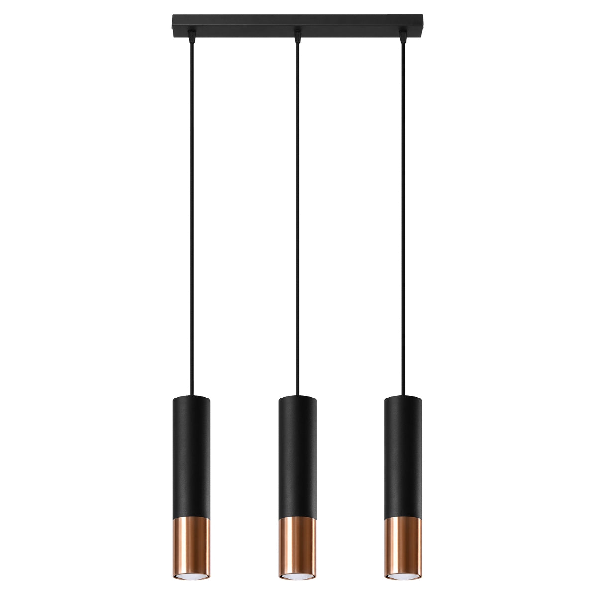 Lampa wisząca Loopez 3L czarny/miedź