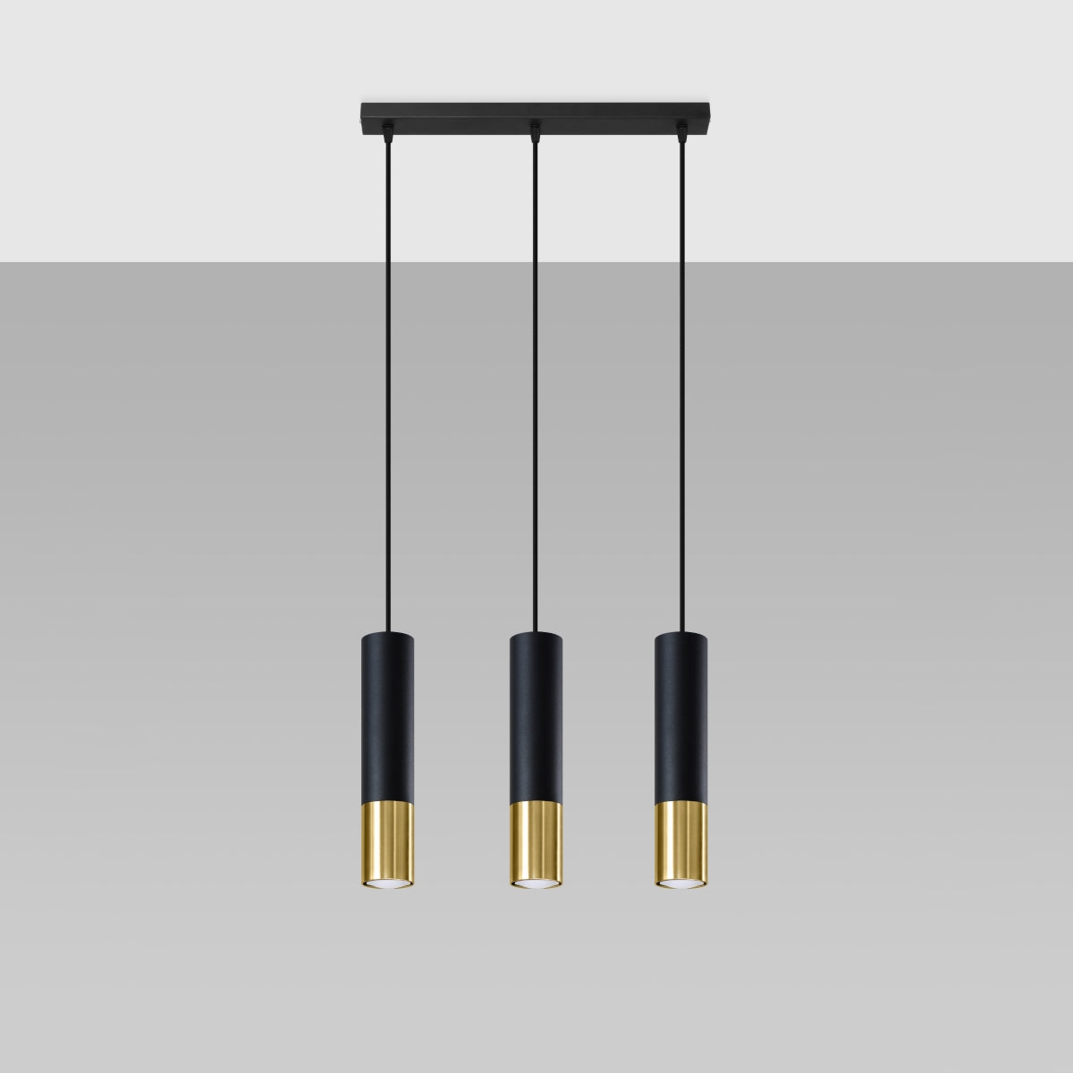 Lampa wisząca Loopez 3L czarny/złoty