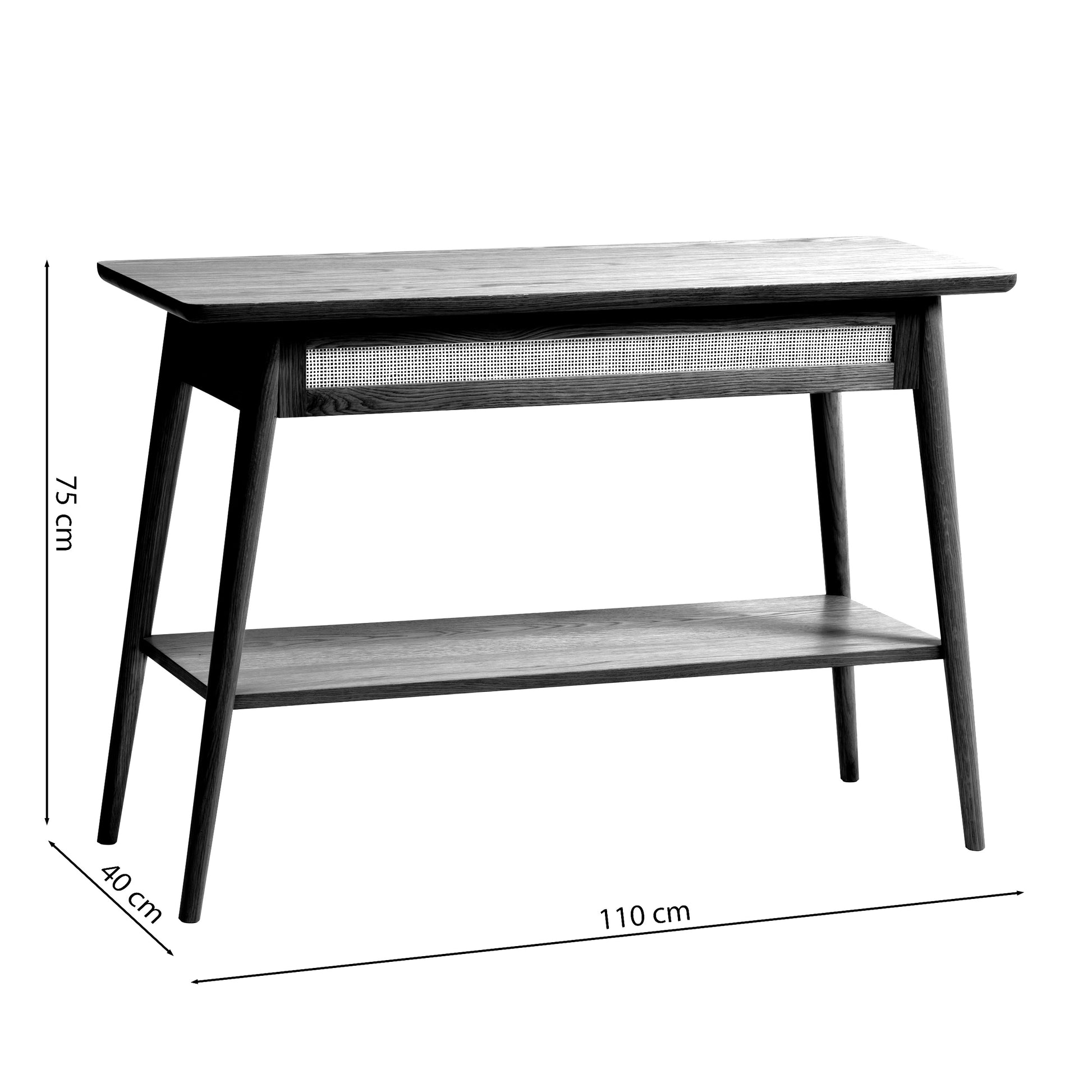 Konsola Visimmy 110x40 cm dąb/plecionka - kolor dąb jasny