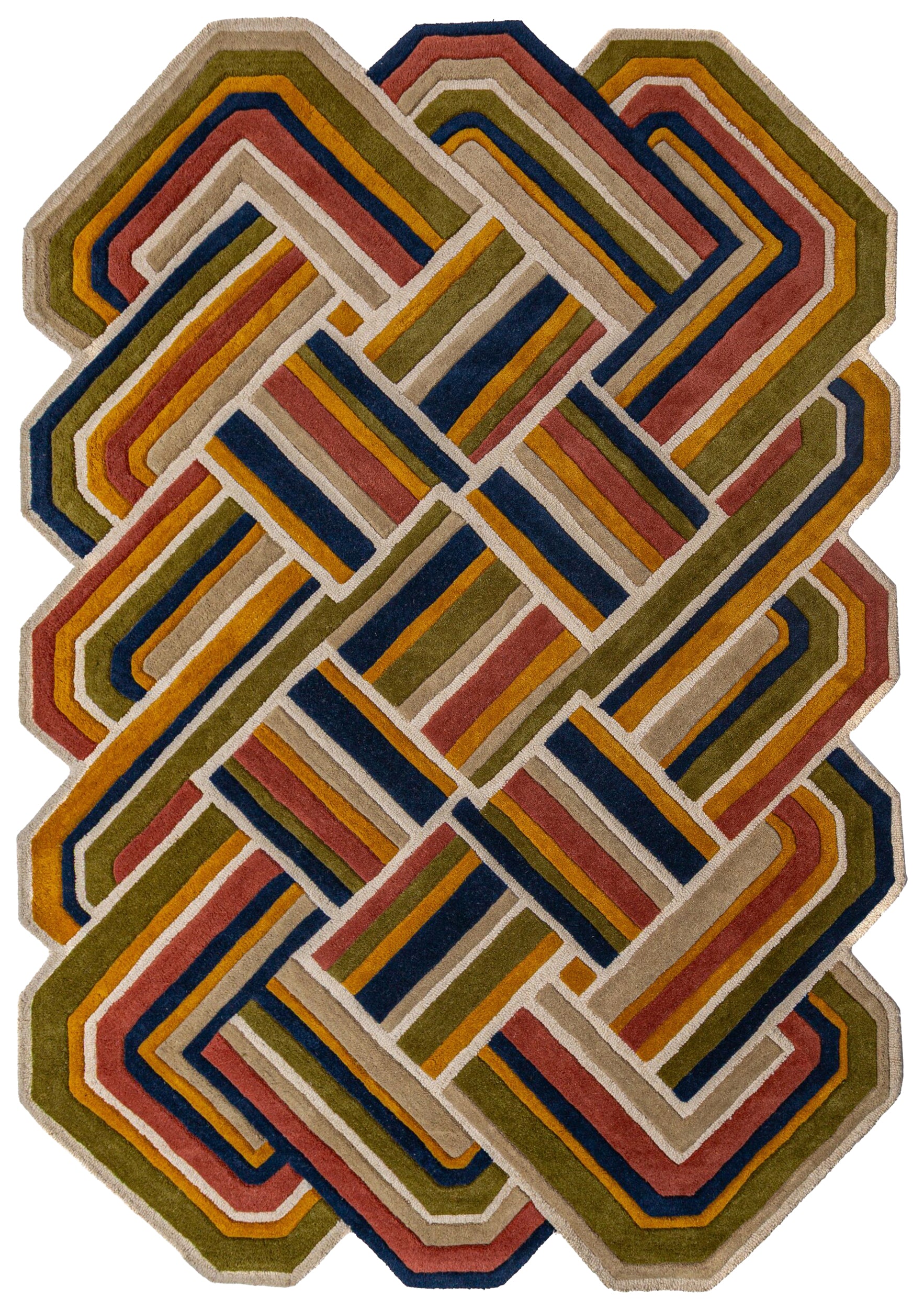 Dywan wełniany ręcznie wykonany Lattice 160x230 cm terakota