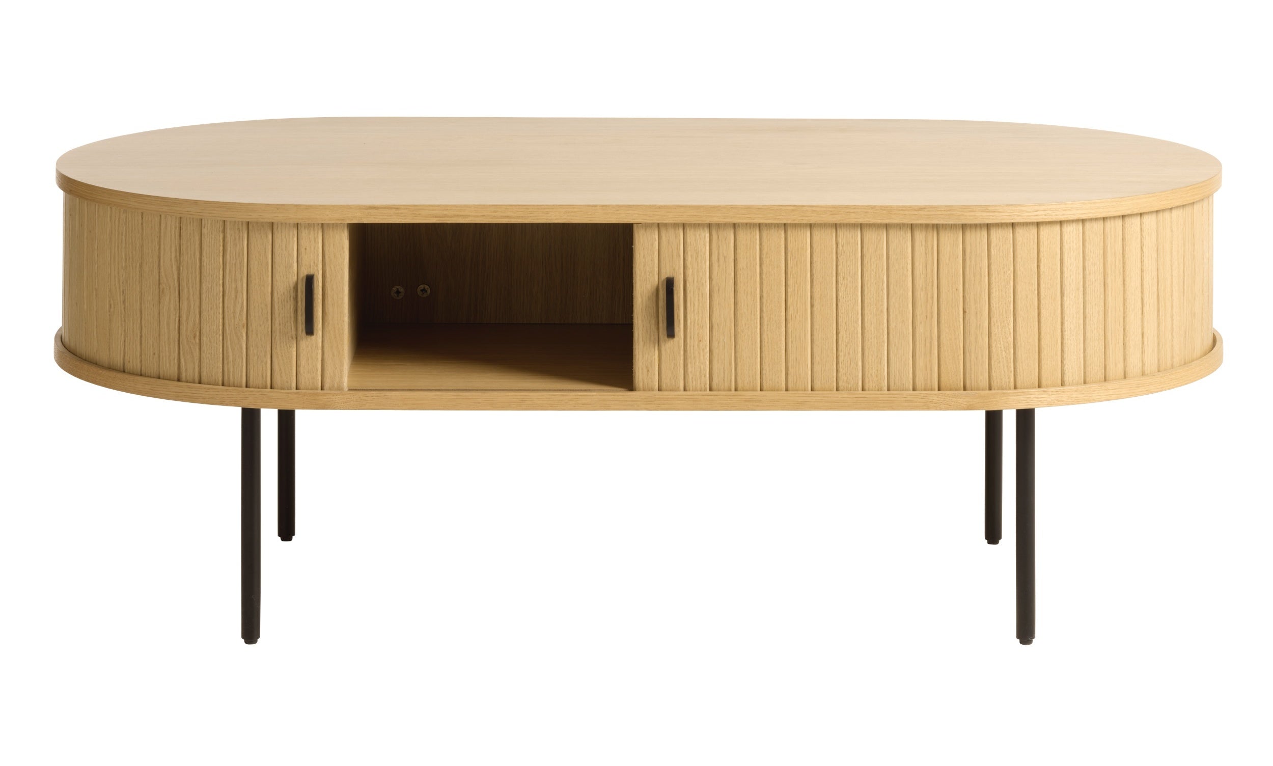 Ława drewniana Gativel 120x60 cm lamele dąb naturalny