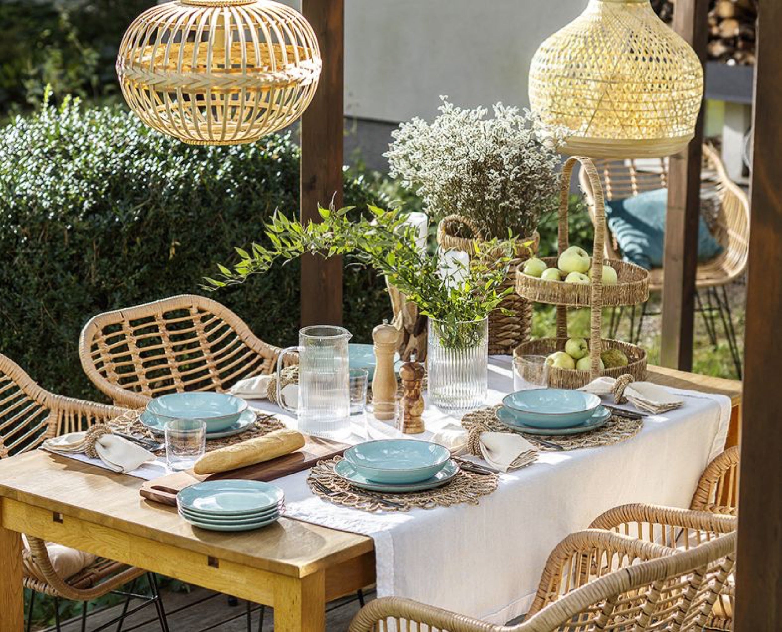 Zestaw talerzy porcelanowych dla 6 os. City turkusowy