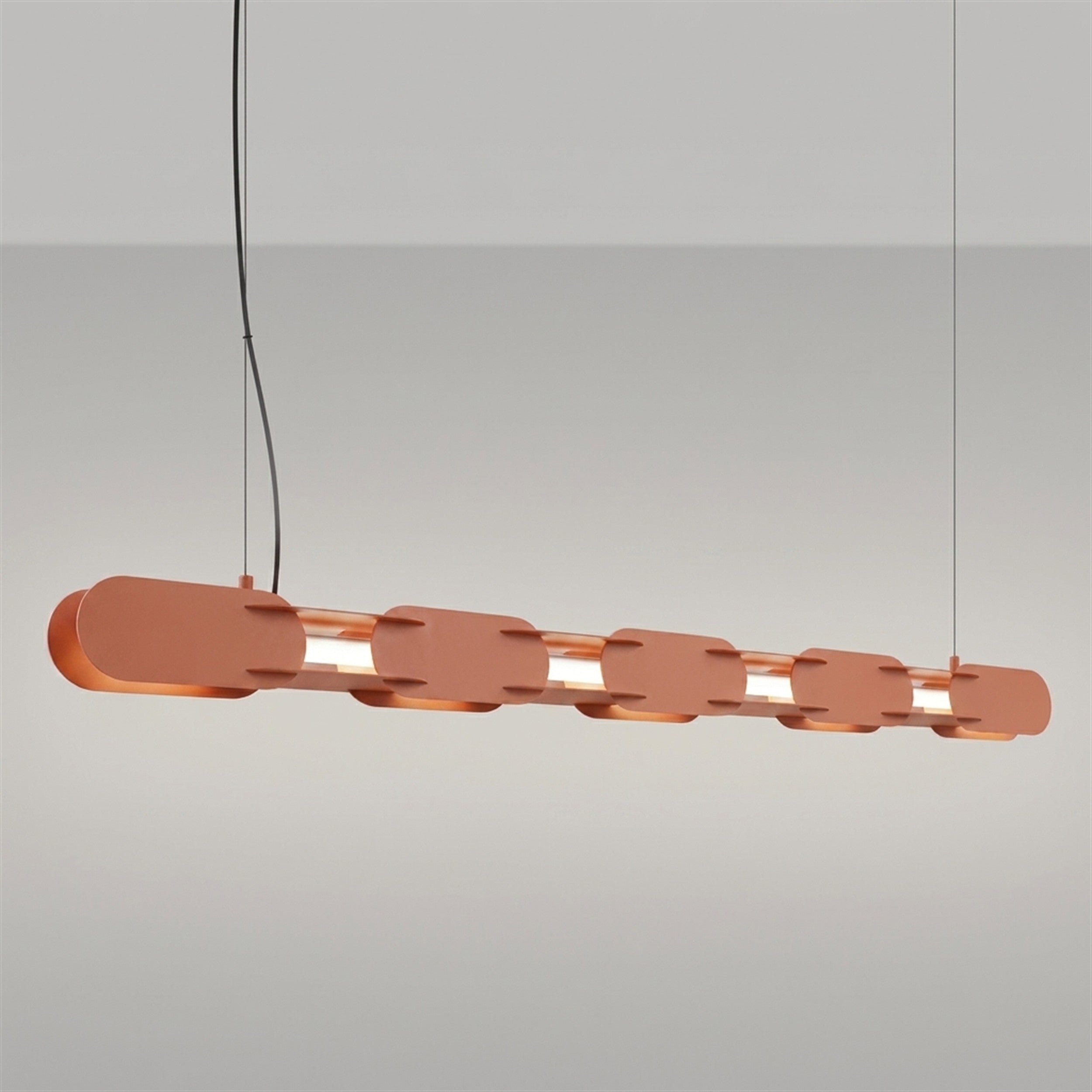 Lampa wisząca Chain 158 cm LED ochra czerwona