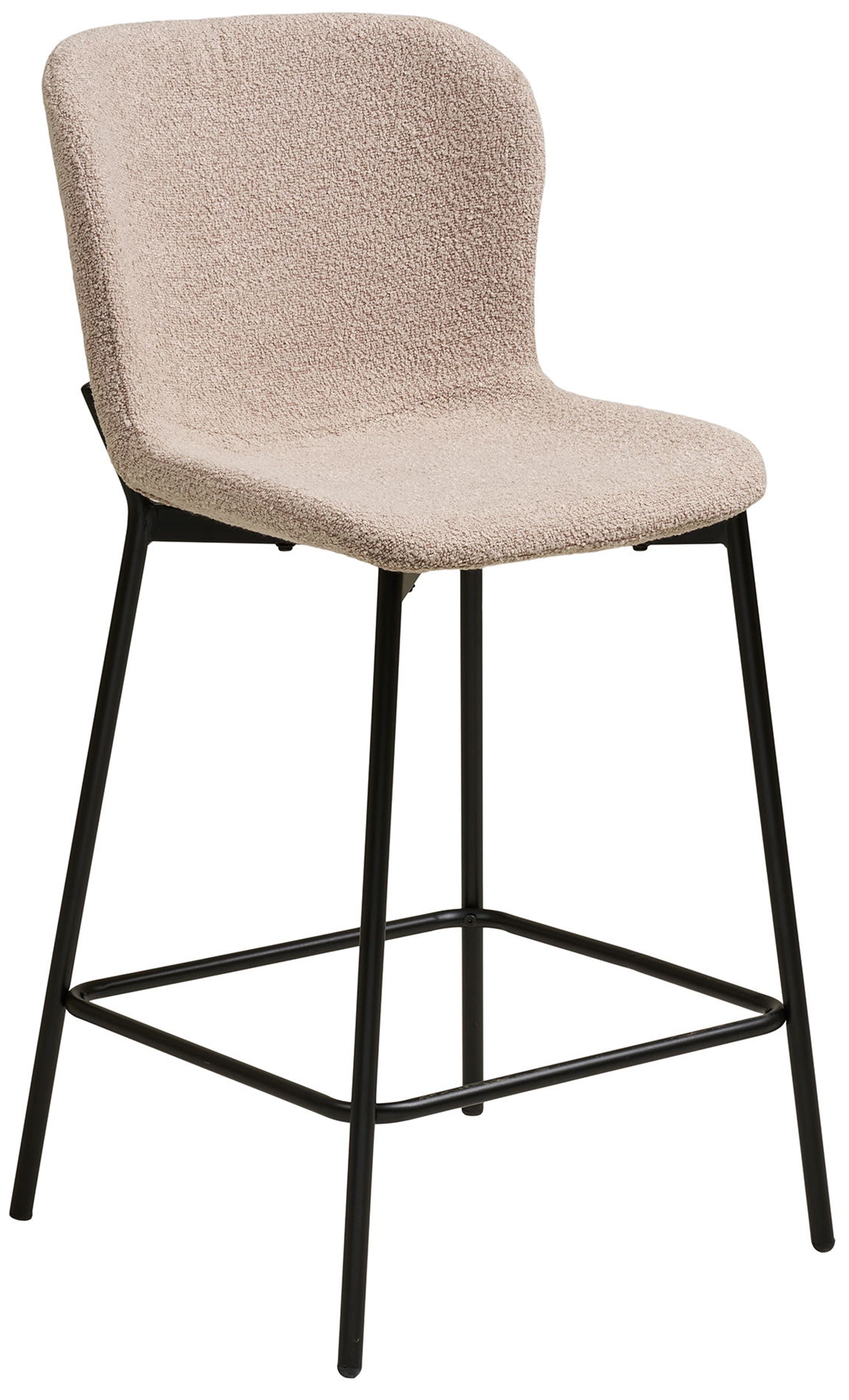 Hoker tapicerowany Auralica w tkaninie boucle jasnobeżowy