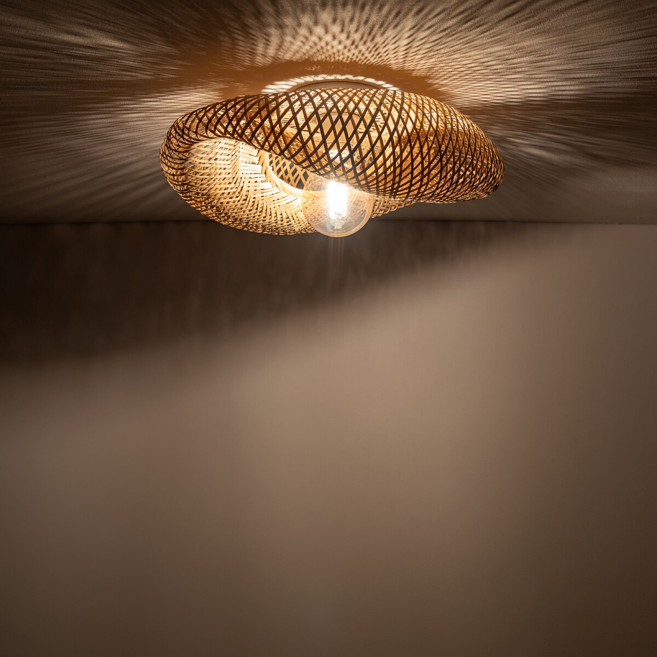 Plafon Havana 39x50 cm rattanowy