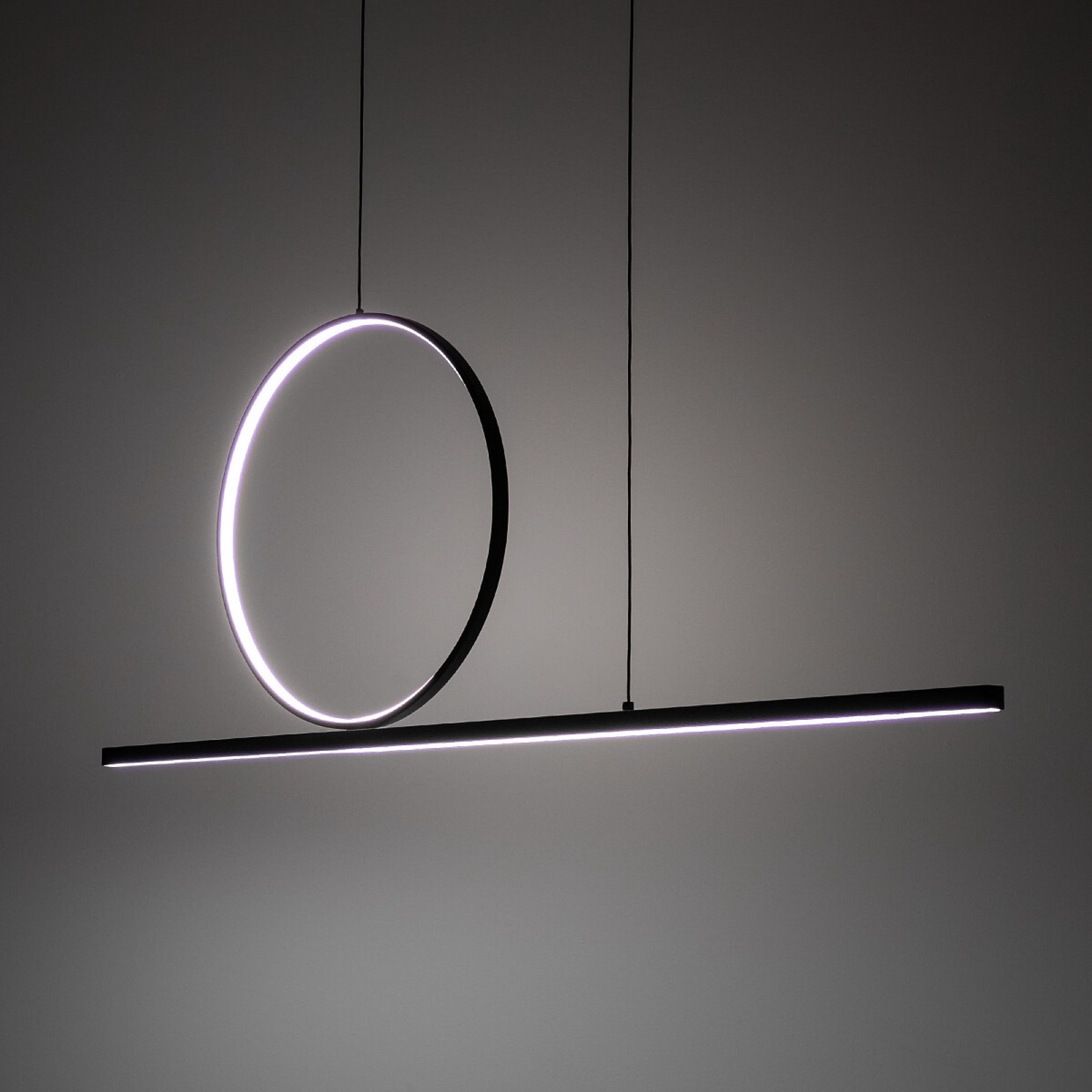 Lampa wisząca Lineo LED 115x140 cm czarna