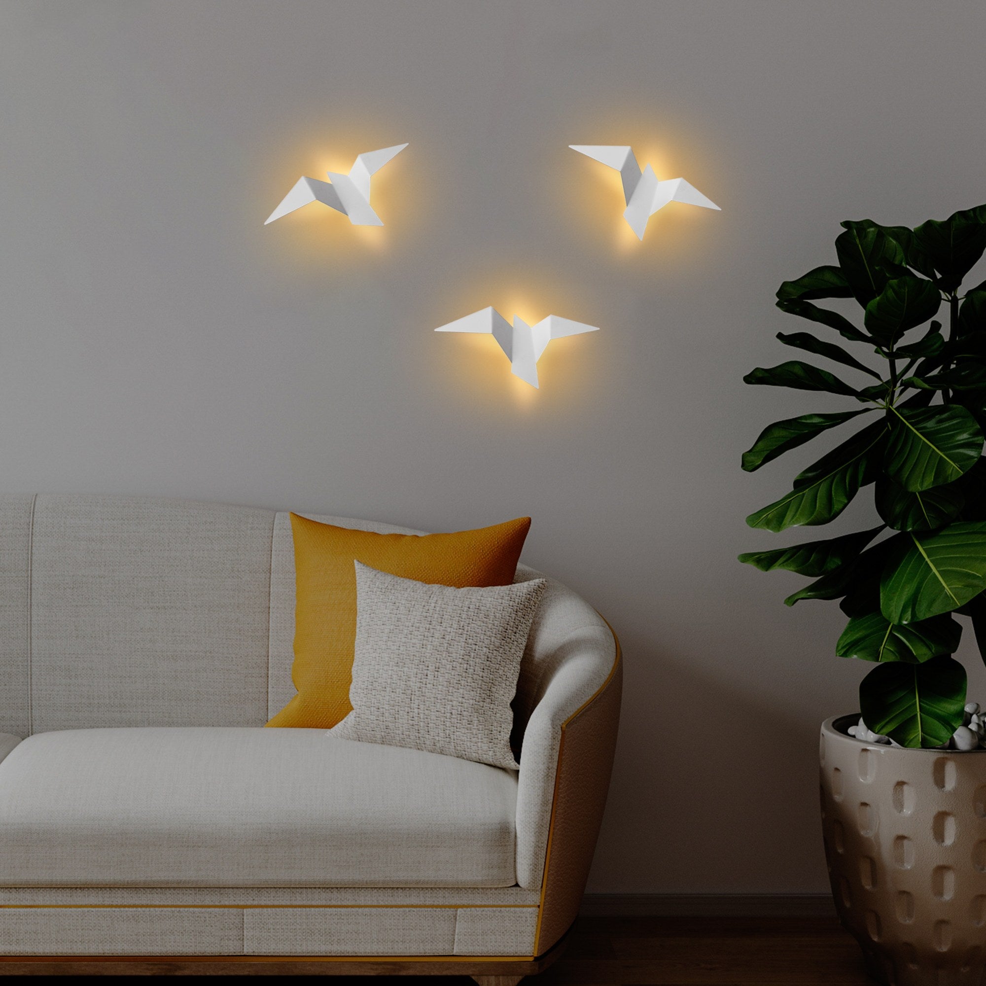 Lampa ścienna Denched 31 cm biała