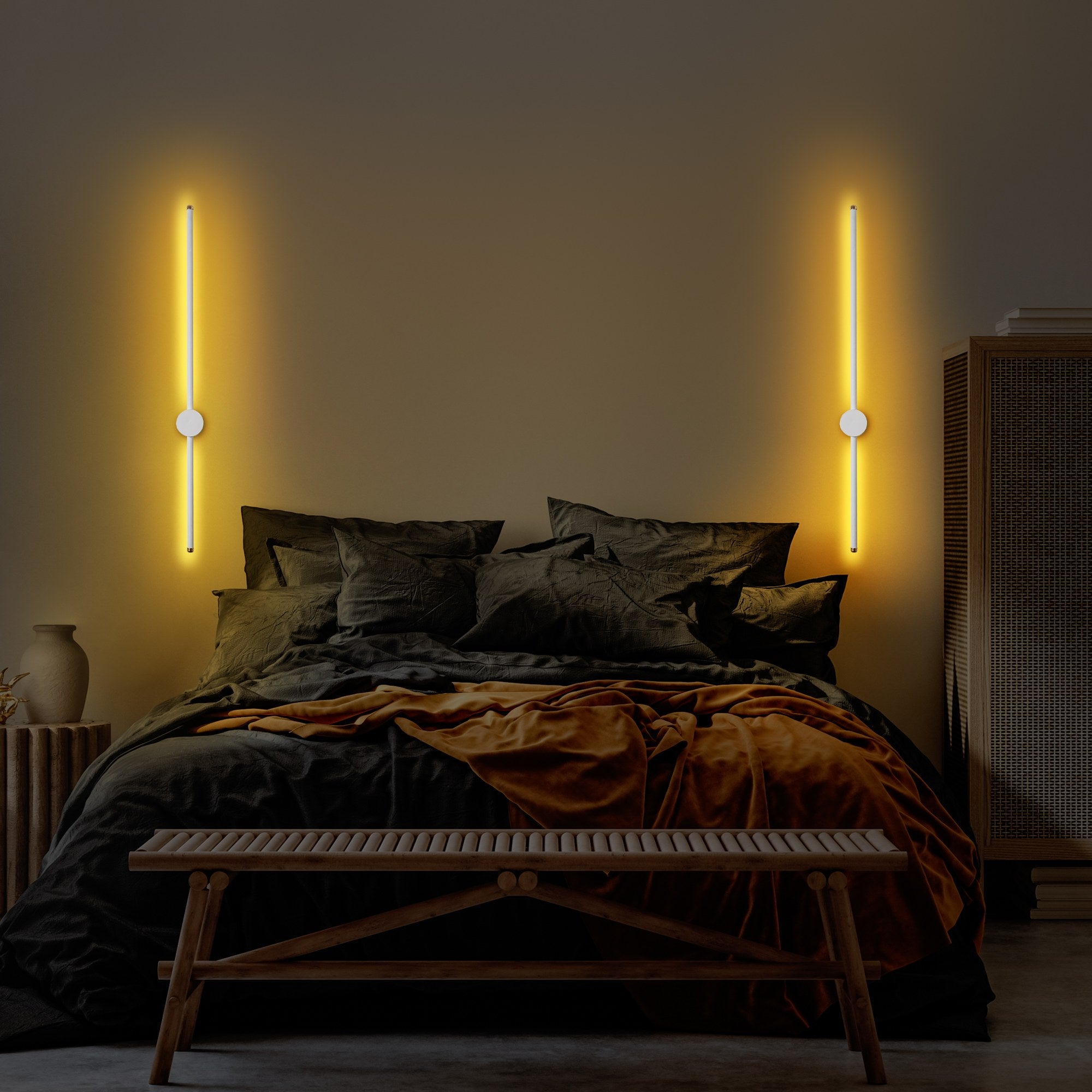 Lampa ścienna Walriefle 91 cm biała