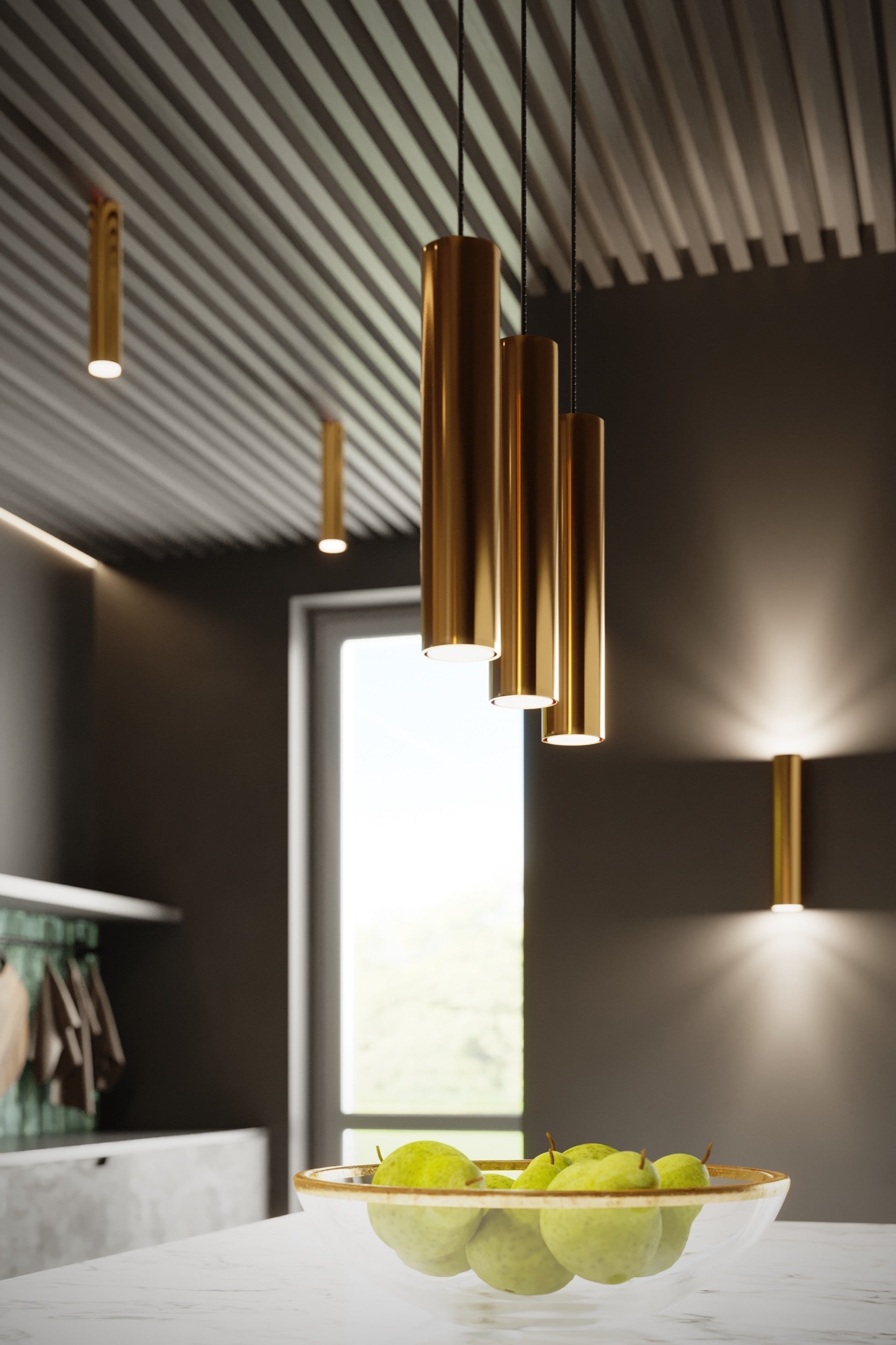 Lampa wisząca Lagos 1 złoty połysk