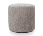 Pufa okrągła Seppio 45 cm szarobrązowa w tkaninie boucle