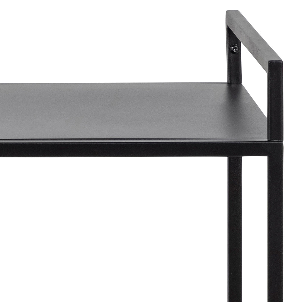 Regał metalowy Rondan na kółkach czarny - szerokość 78 cm, głębokość 40 cm
