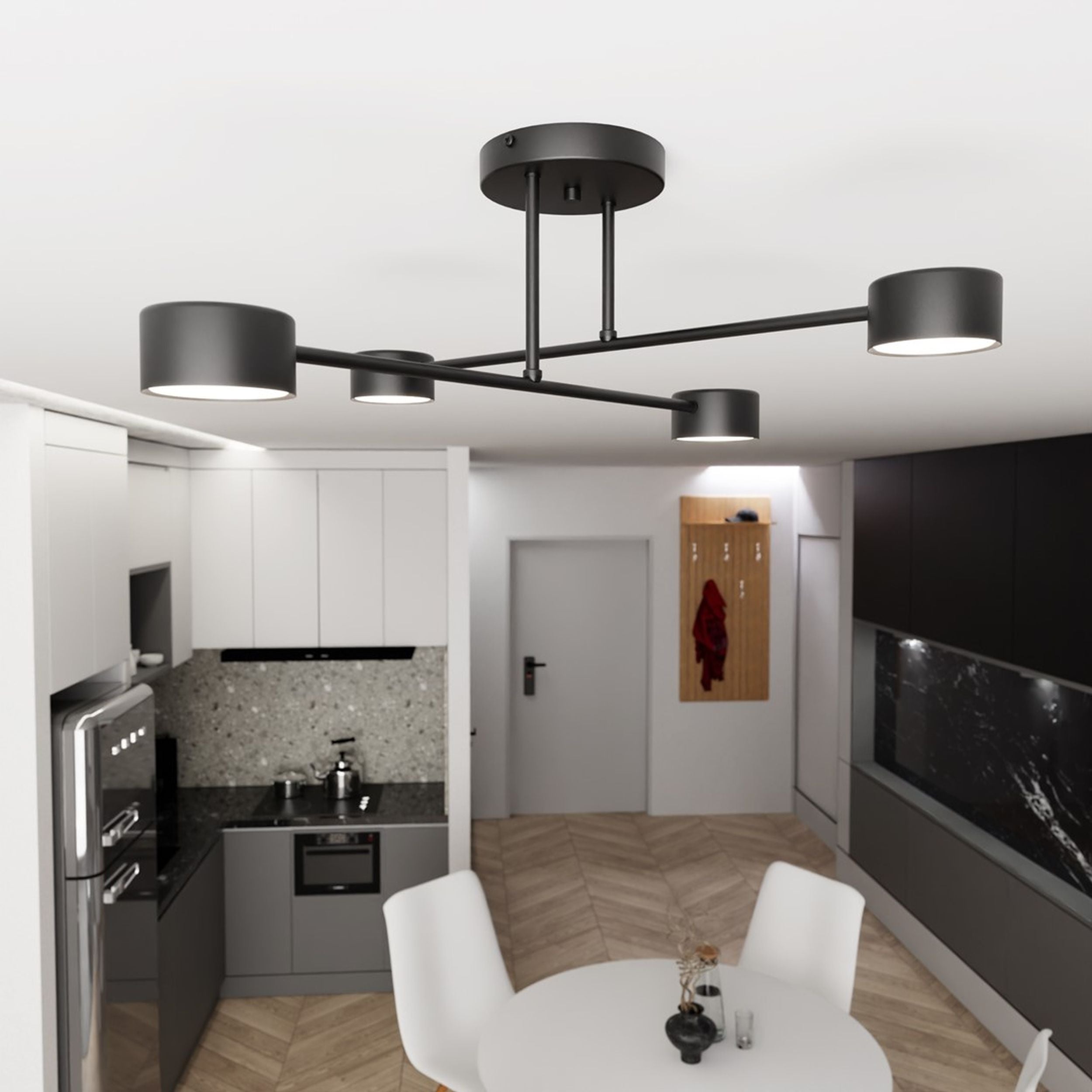 Lampa sufitowa Hallo czarna x4