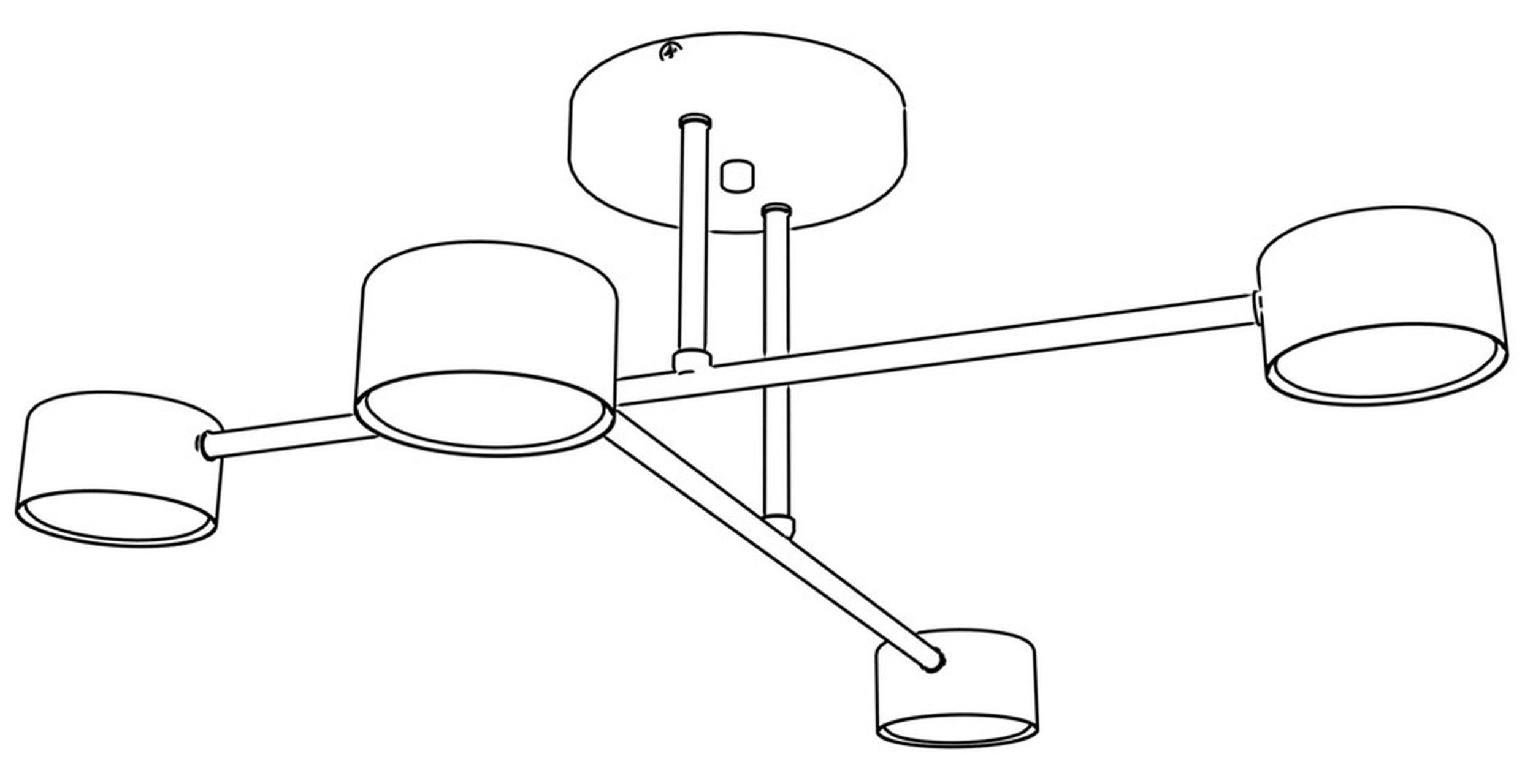 Lampa sufitowa Hallo czarna x4