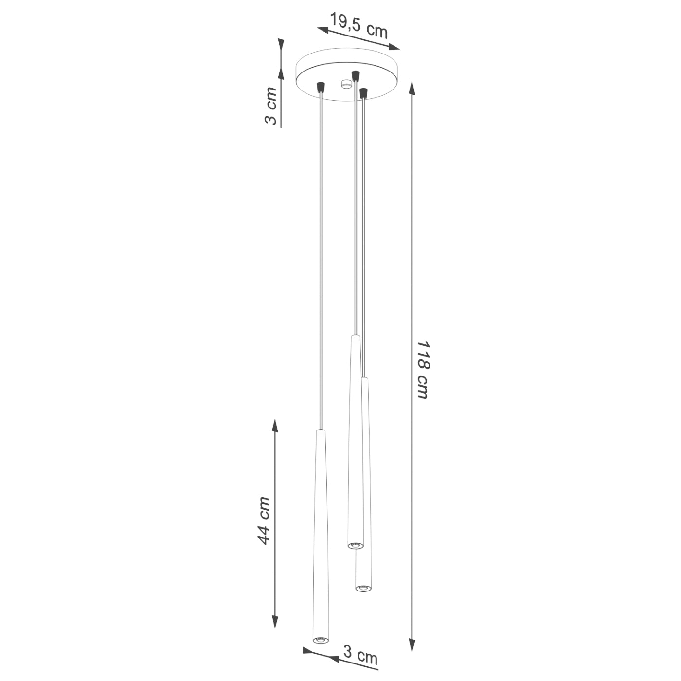 Lampa wisząca Bliss 3P czarna