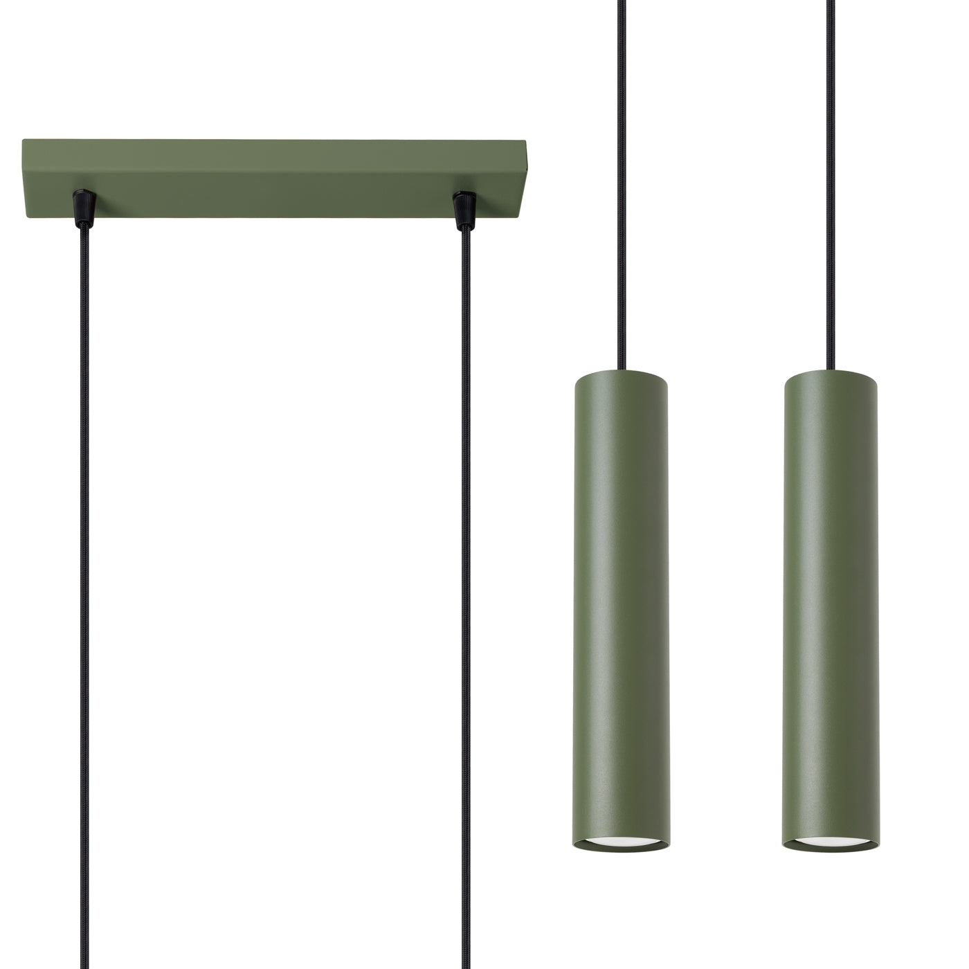 Lampa wisząca Lagos 2 zielona oliwka