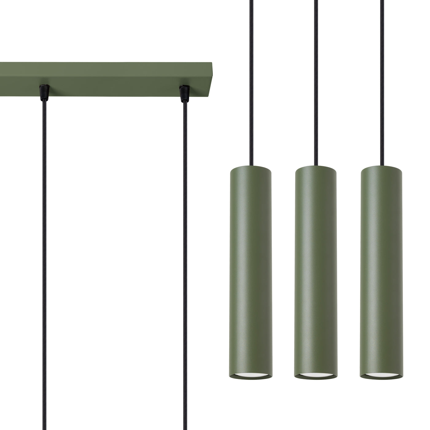 Lampa wisząca Lagos 3L zielona oliwka