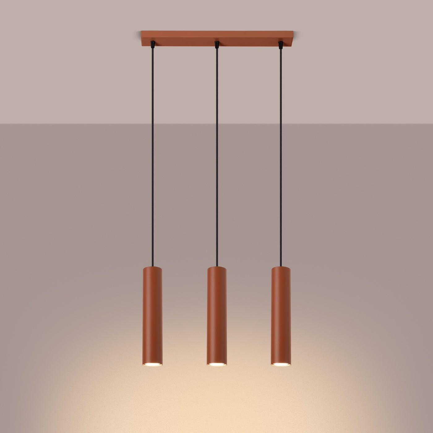 Lampa wisząca Lagos 3L ochra czerwona