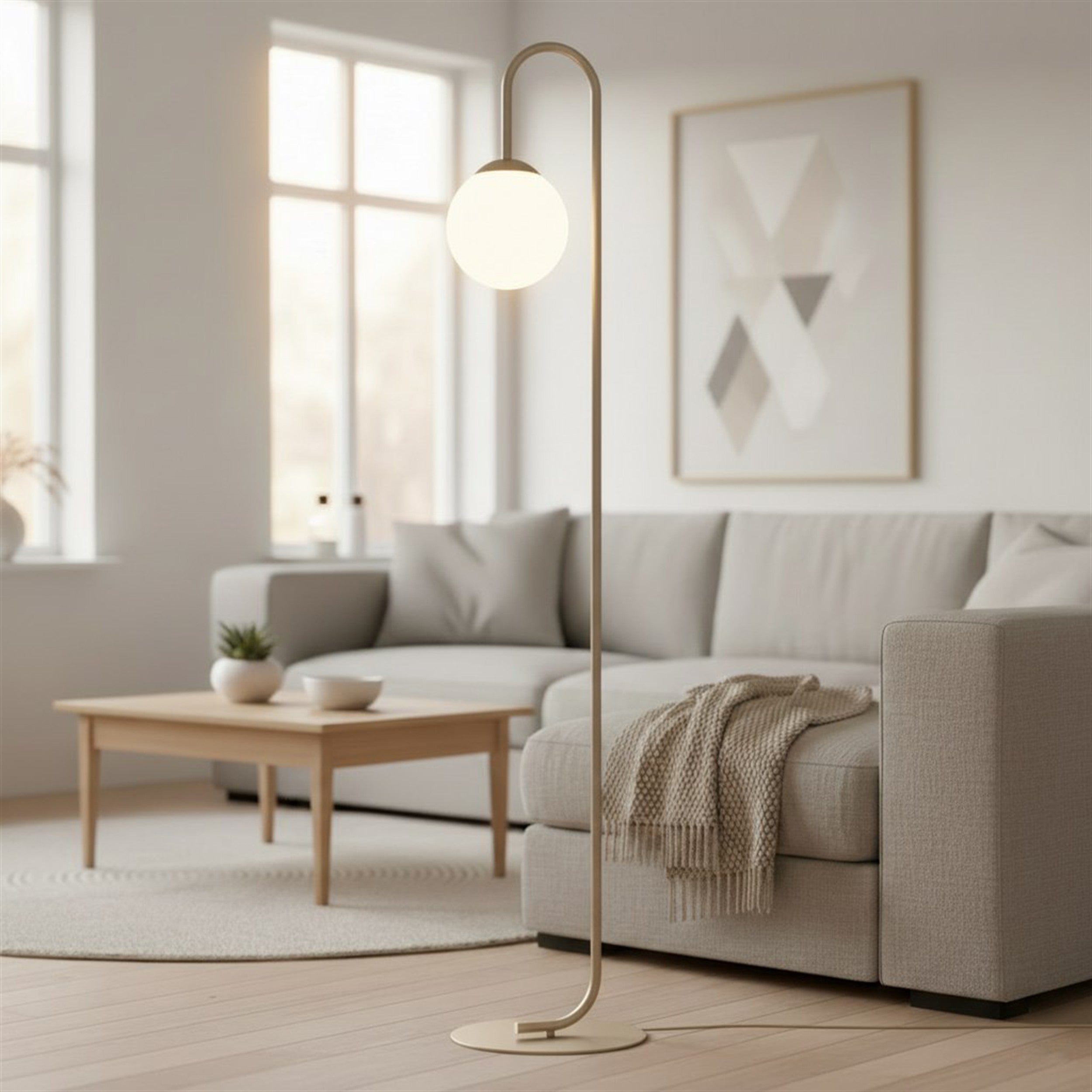 Lampa podłogowa Flor 150 cm mokka