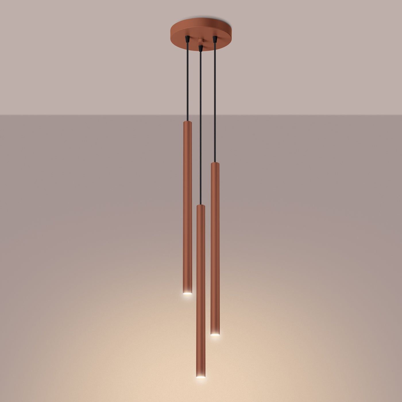 Lampa wisząca Pastelo 3P ochra czerwona