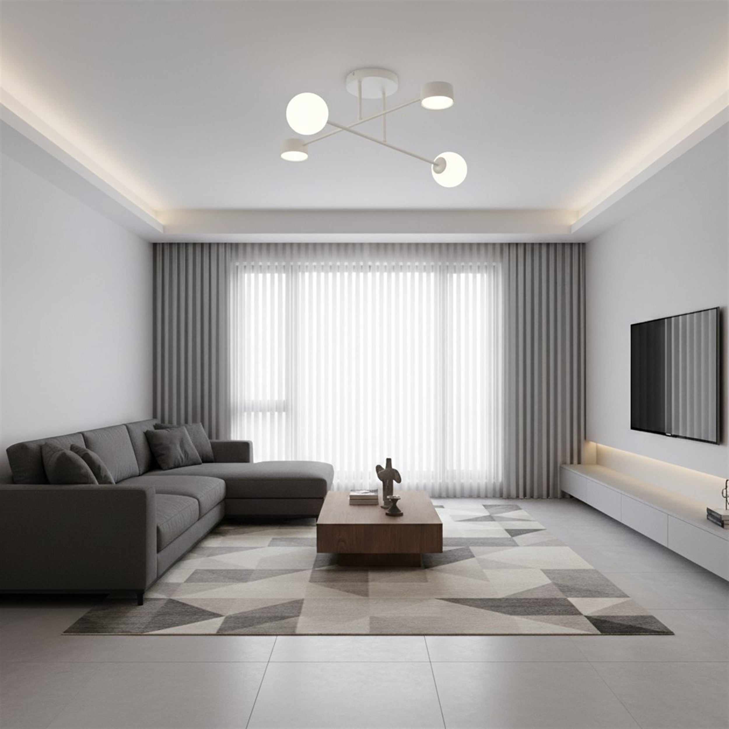 Lampa wisząca Holon x4 szara
