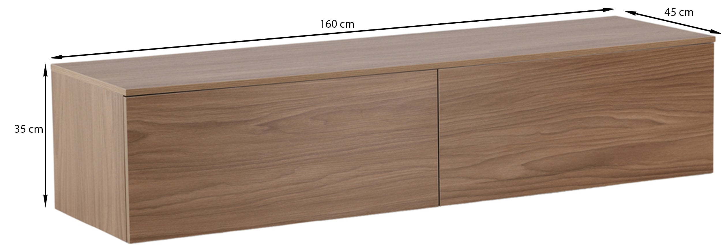 Szafka RTV Thogize 160 cm wisząca orzech