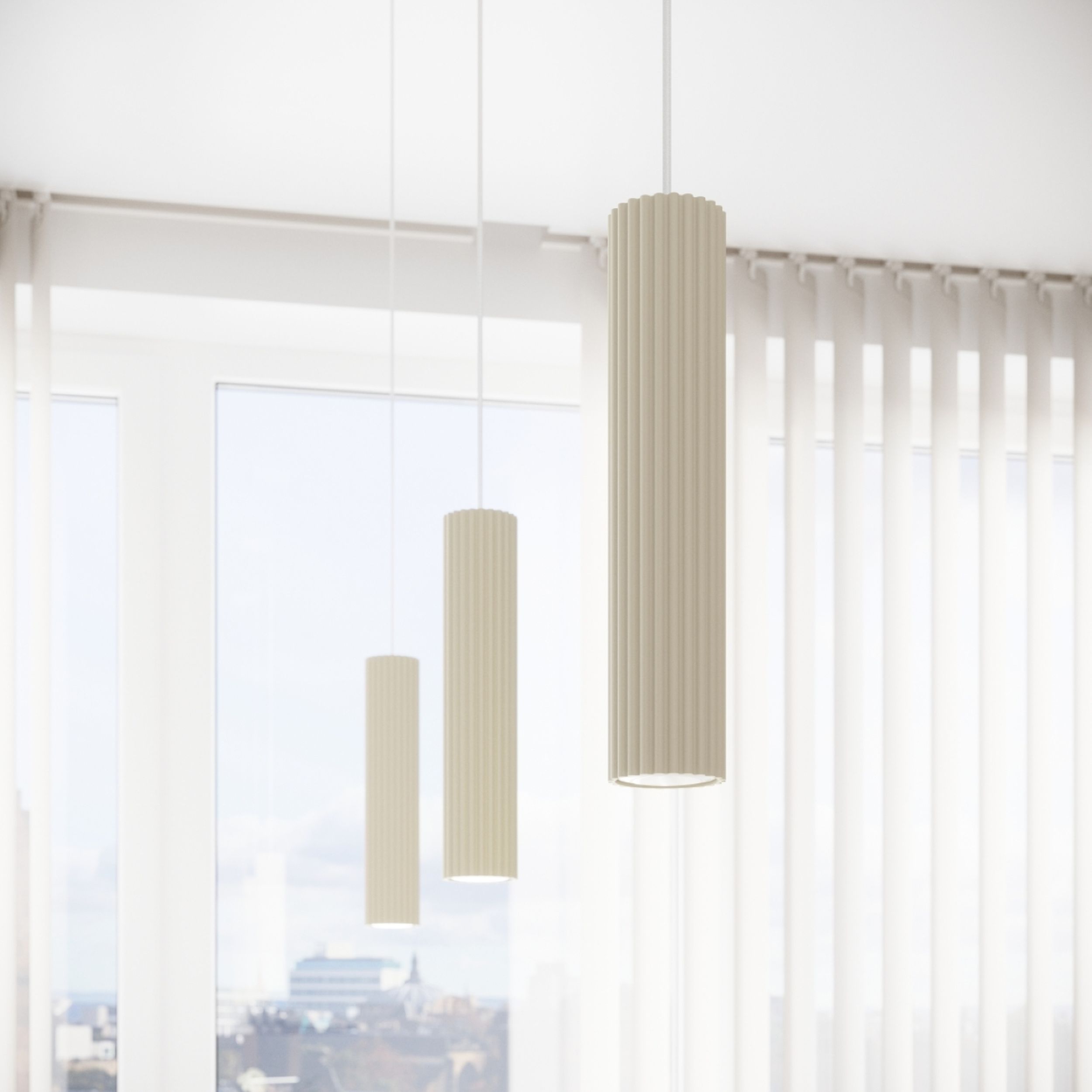 Lampa wisząca Karbon x1 beżowa