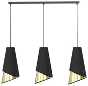 Lampa wisząca Moda x3 czerń/złoto