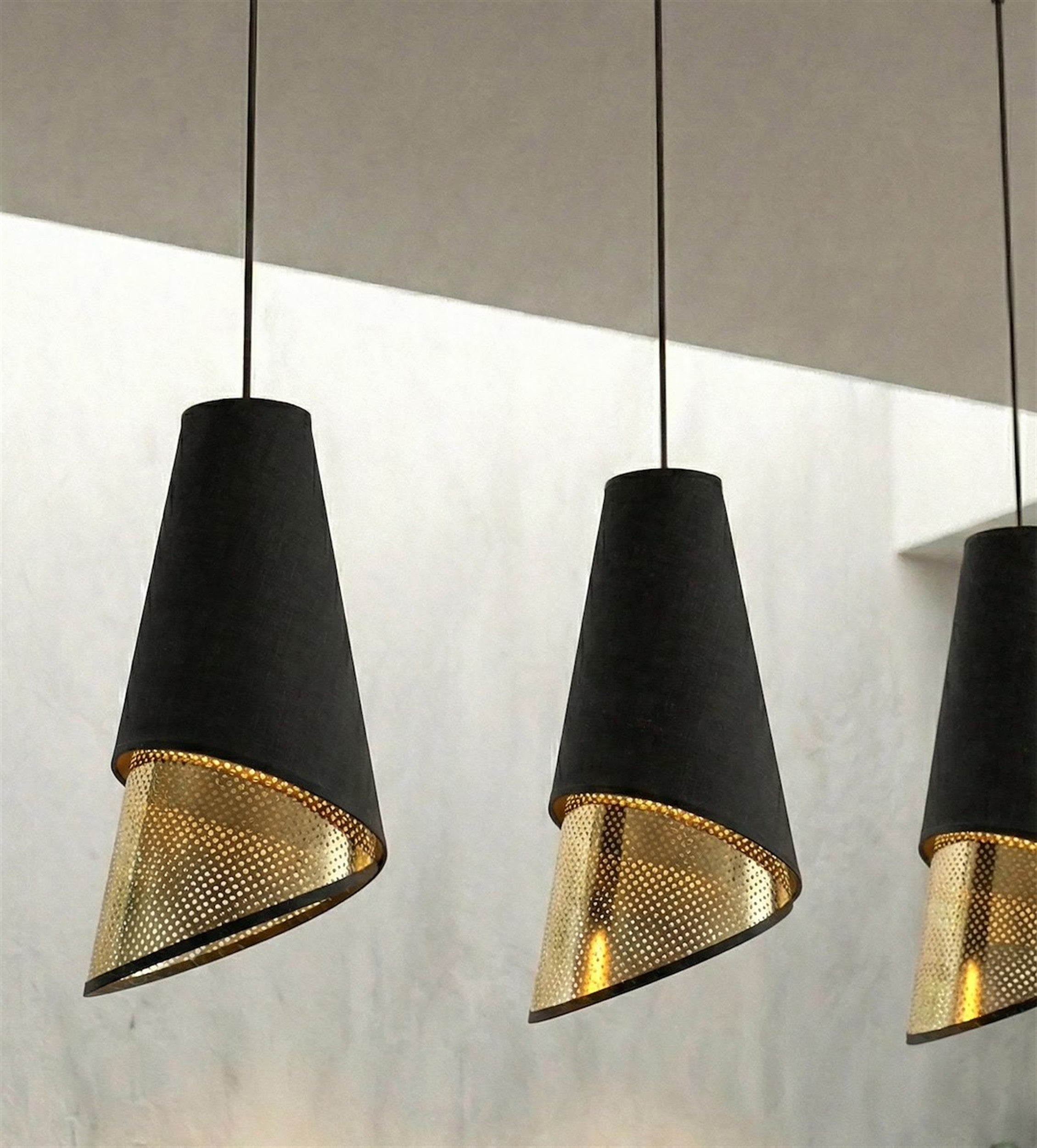Lampa wisząca Moda x3 czerń/złoto