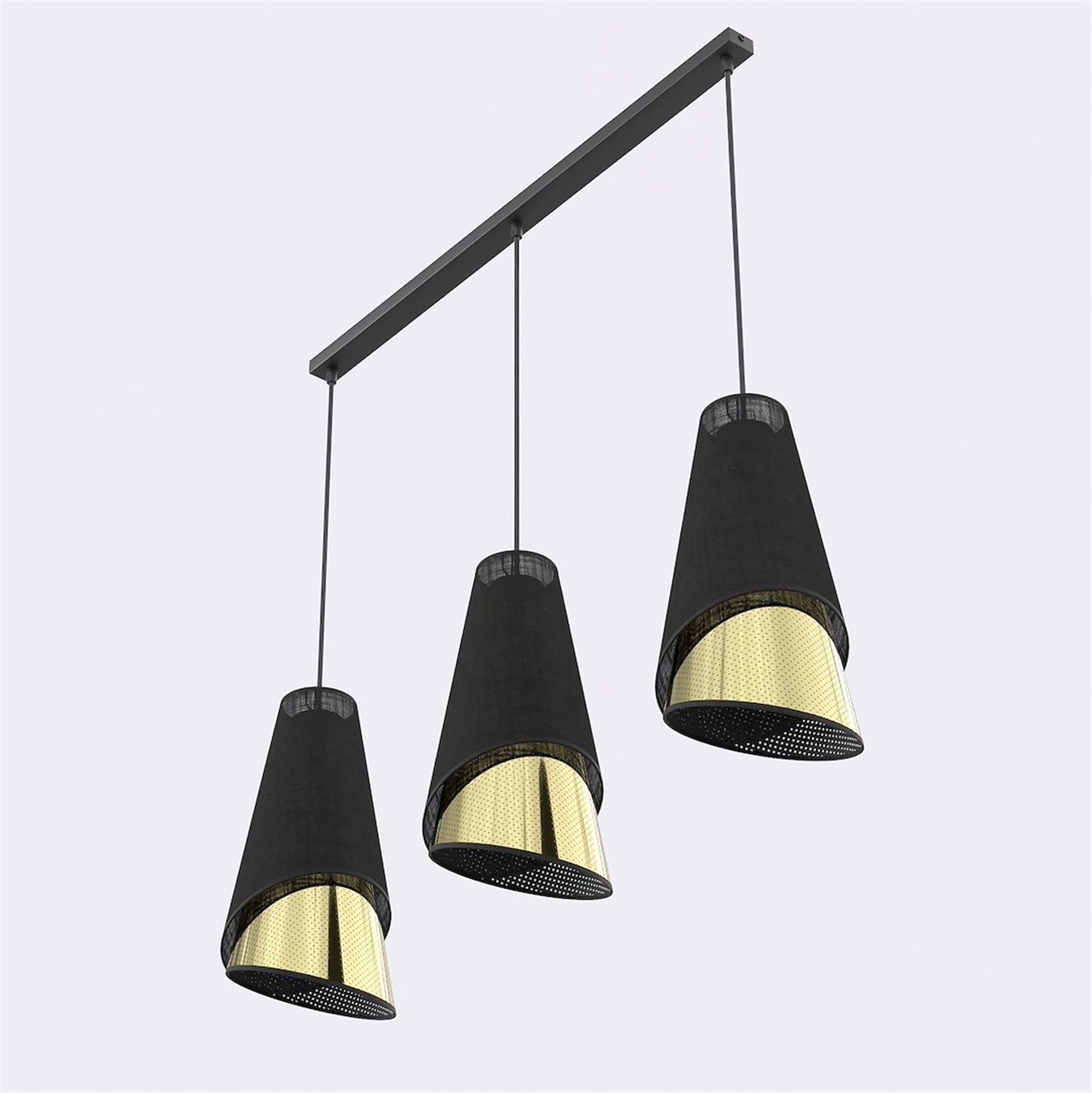 Lampa wisząca Moda x3 czerń/złoto