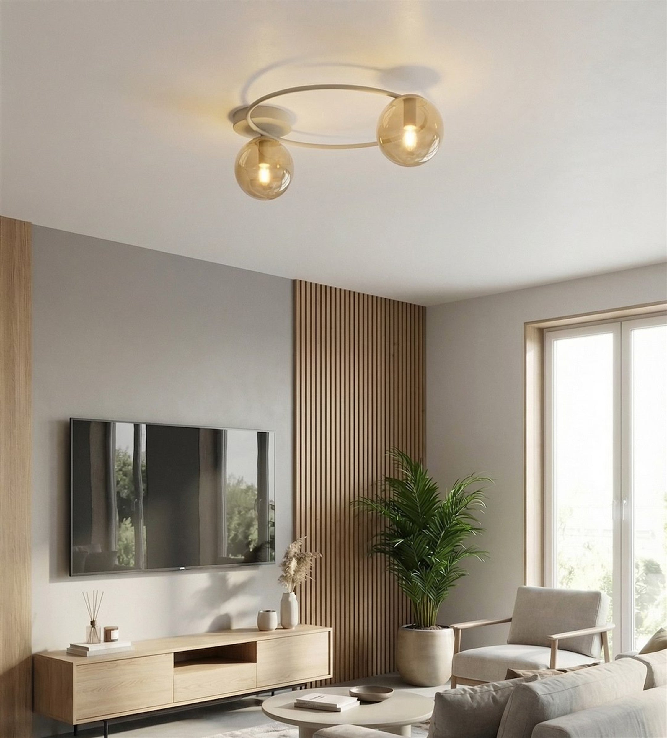 Lampa wisząca Sopra x2 mokka bursztyn