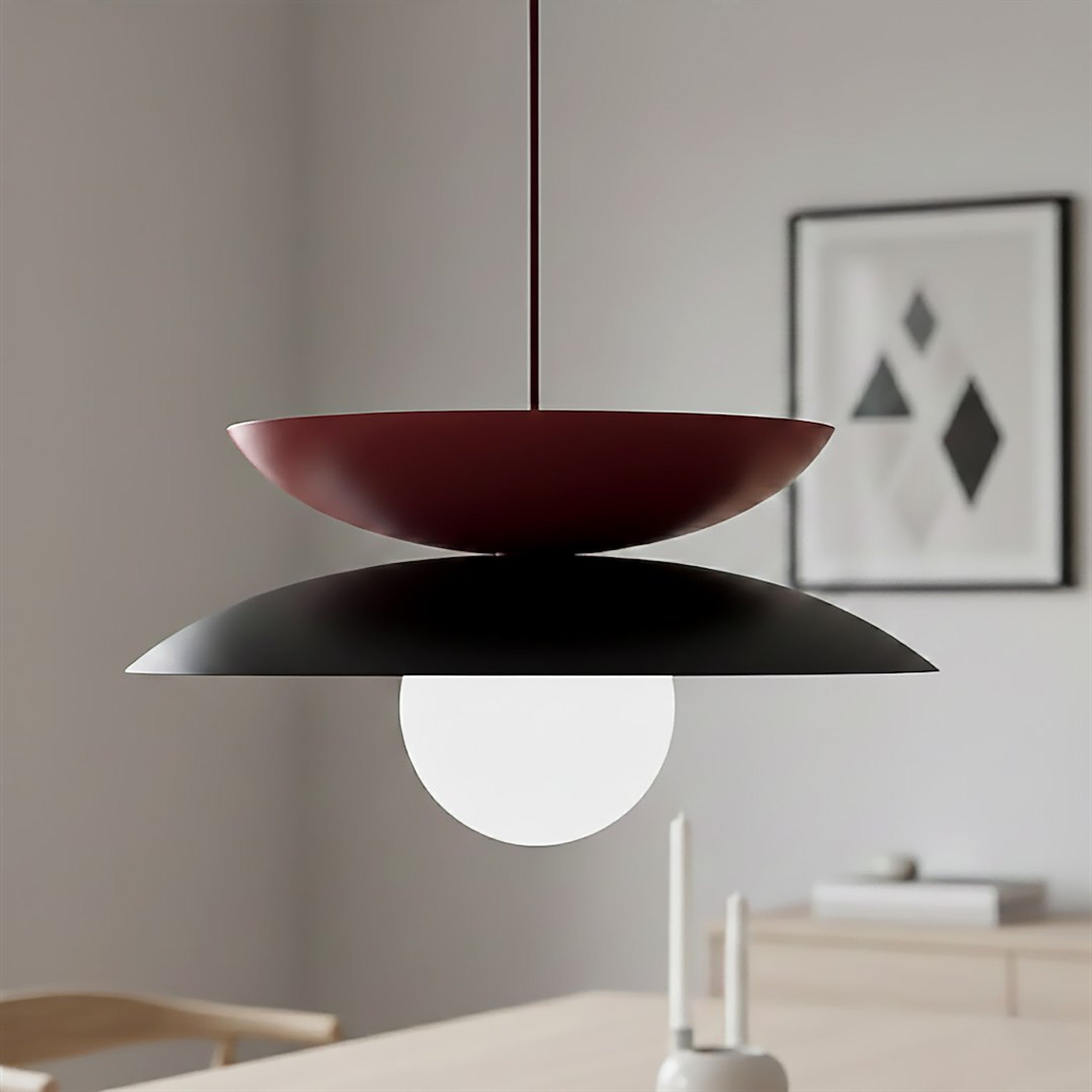 Lampa wisząca Nagoya czerń/burgund