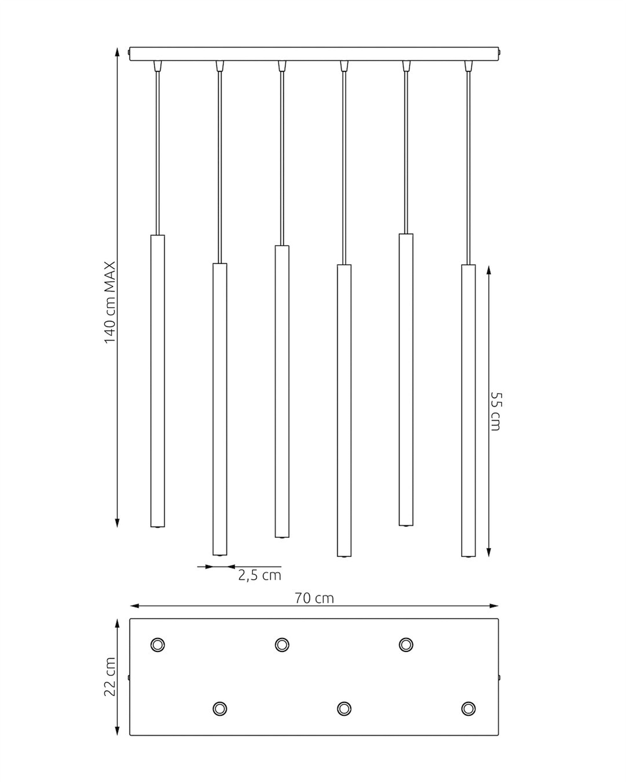 Lampa wisząca Selter x6 mokka