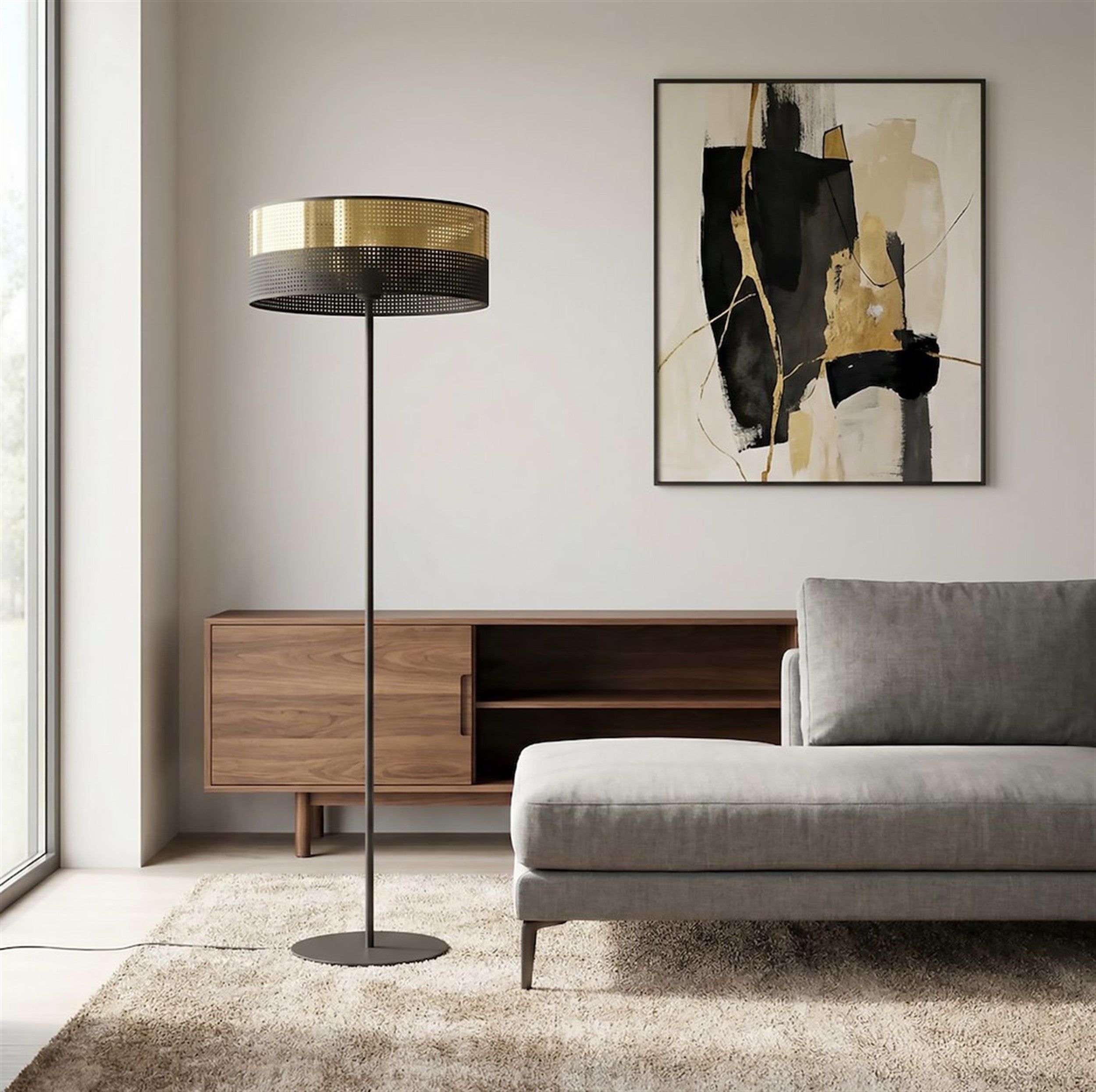 Lampa podłogowa Lux czerń/złoto