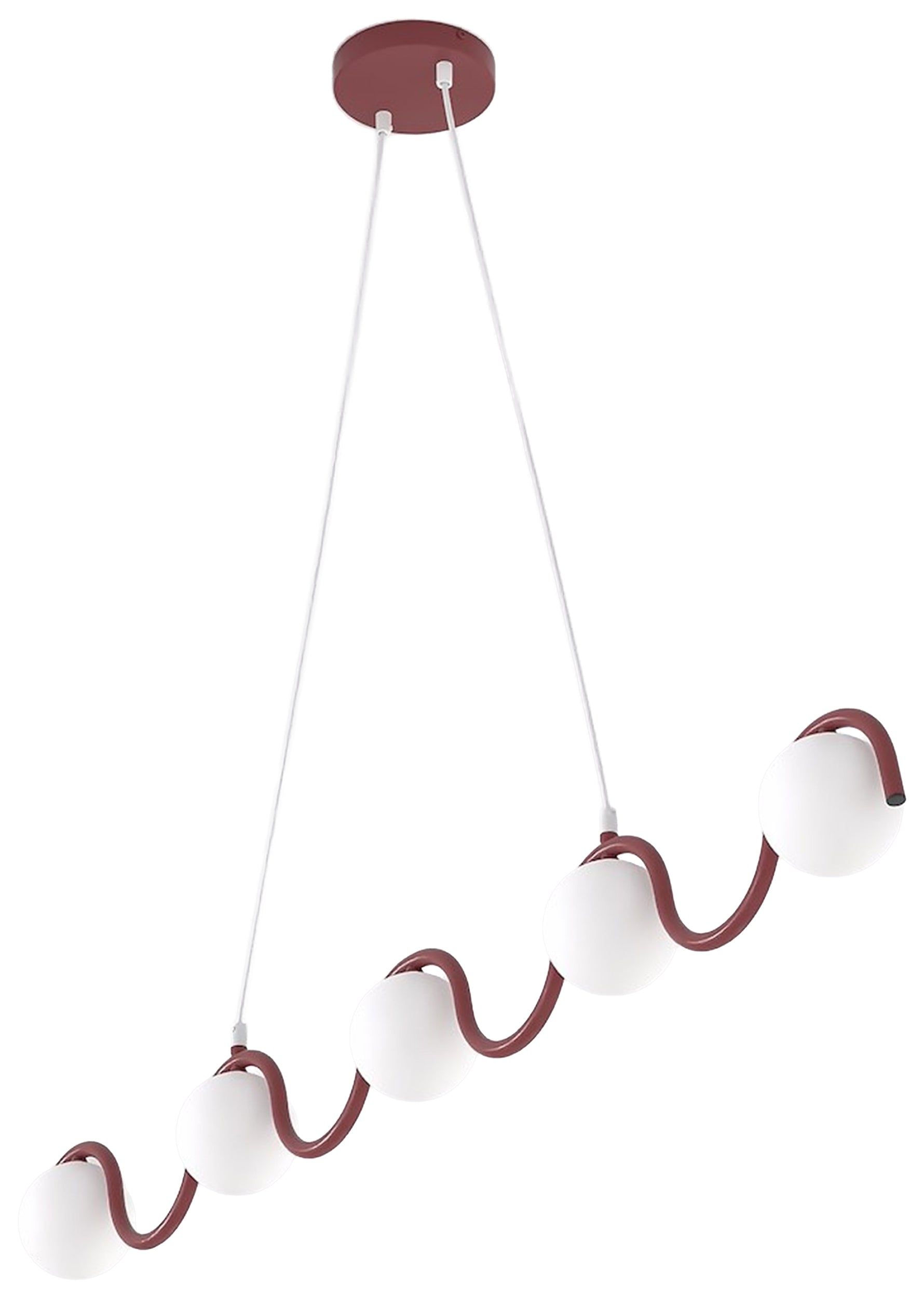 Lampa wisząca Sinus x5 burgundowa