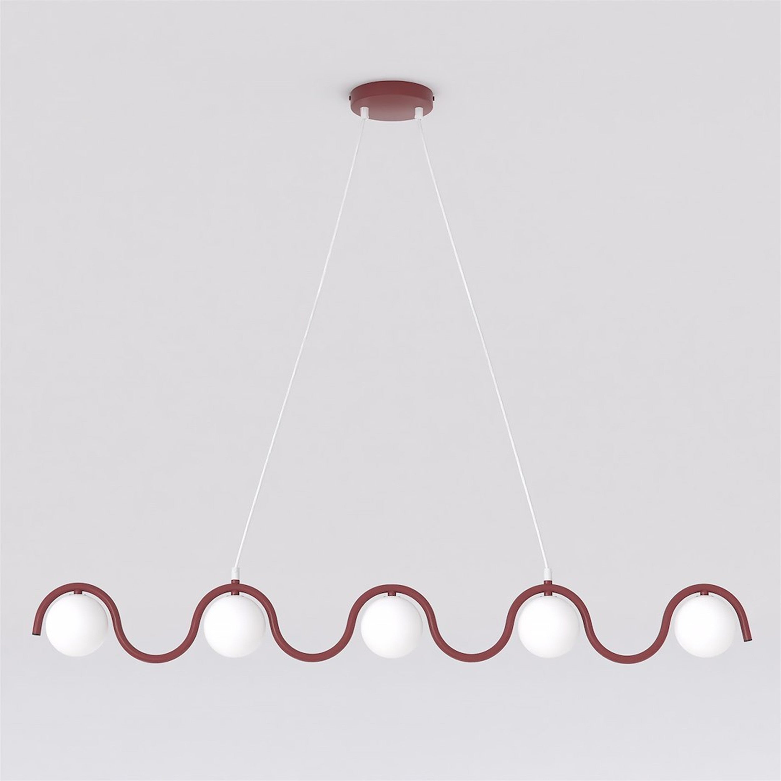 Lampa wisząca Sinus x5 burgundowa