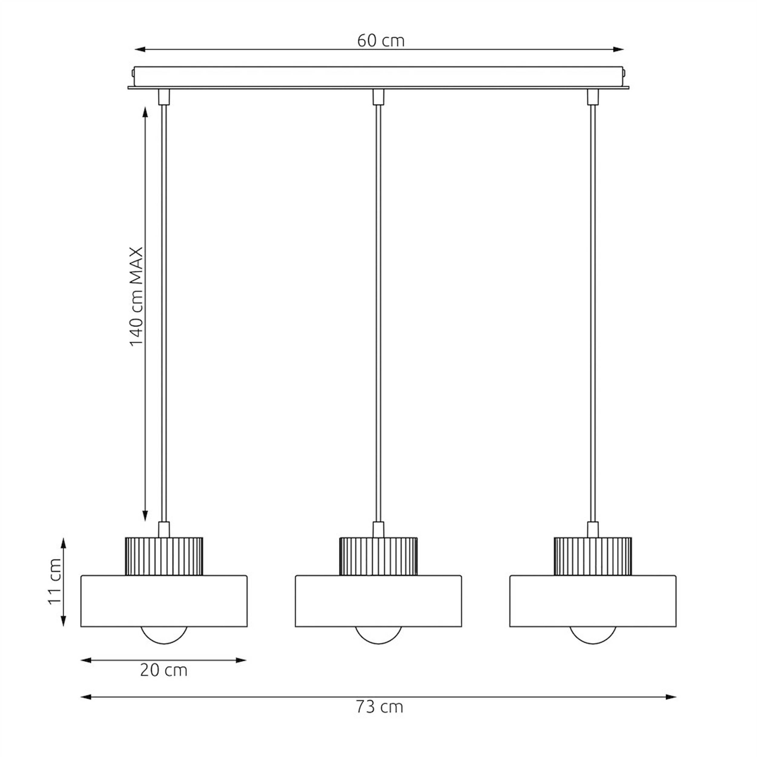 Lampa wisząca Kivi x3 mokka