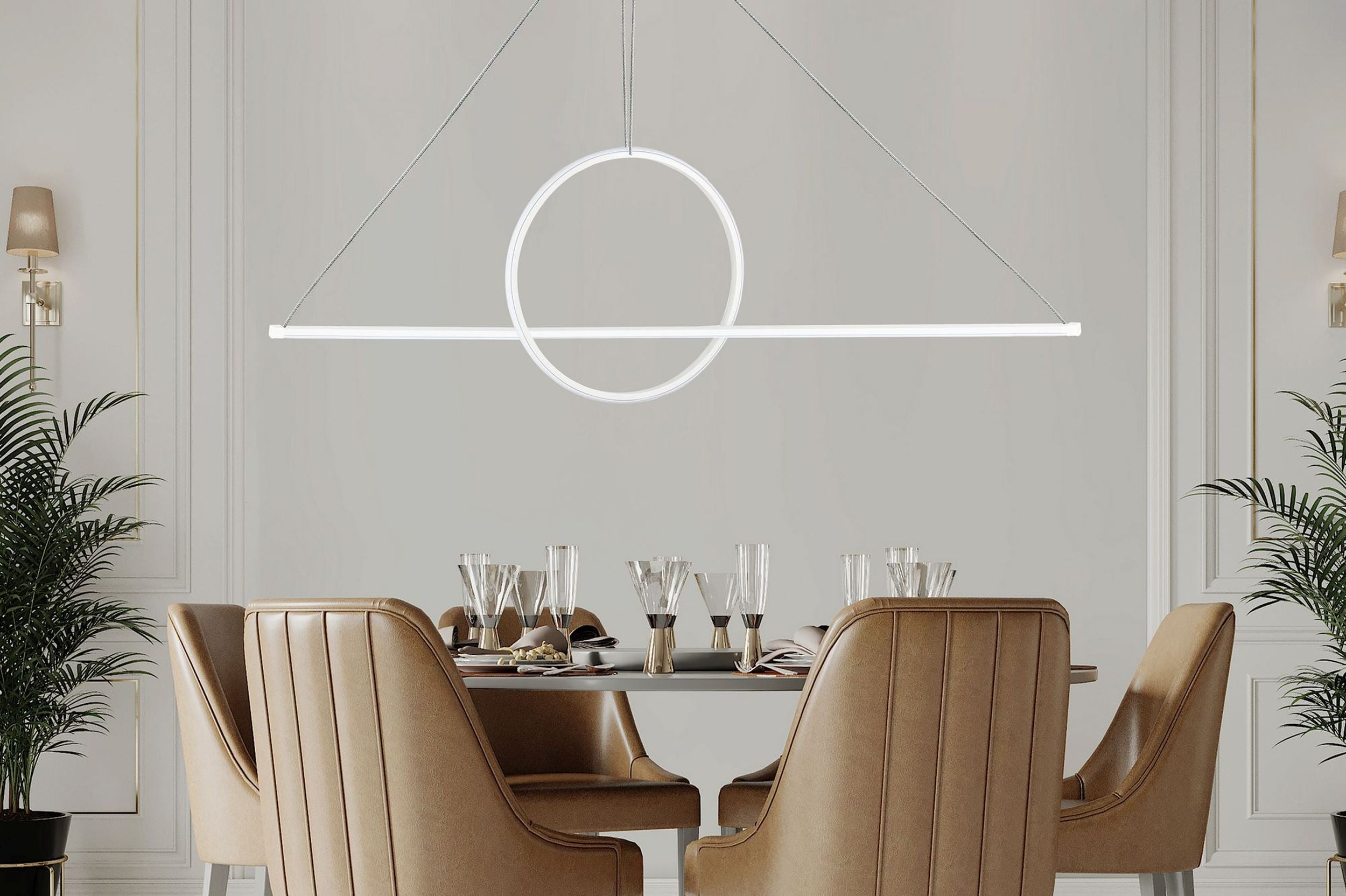 Lampa wisząca Bowal LED biała ciepłe światło